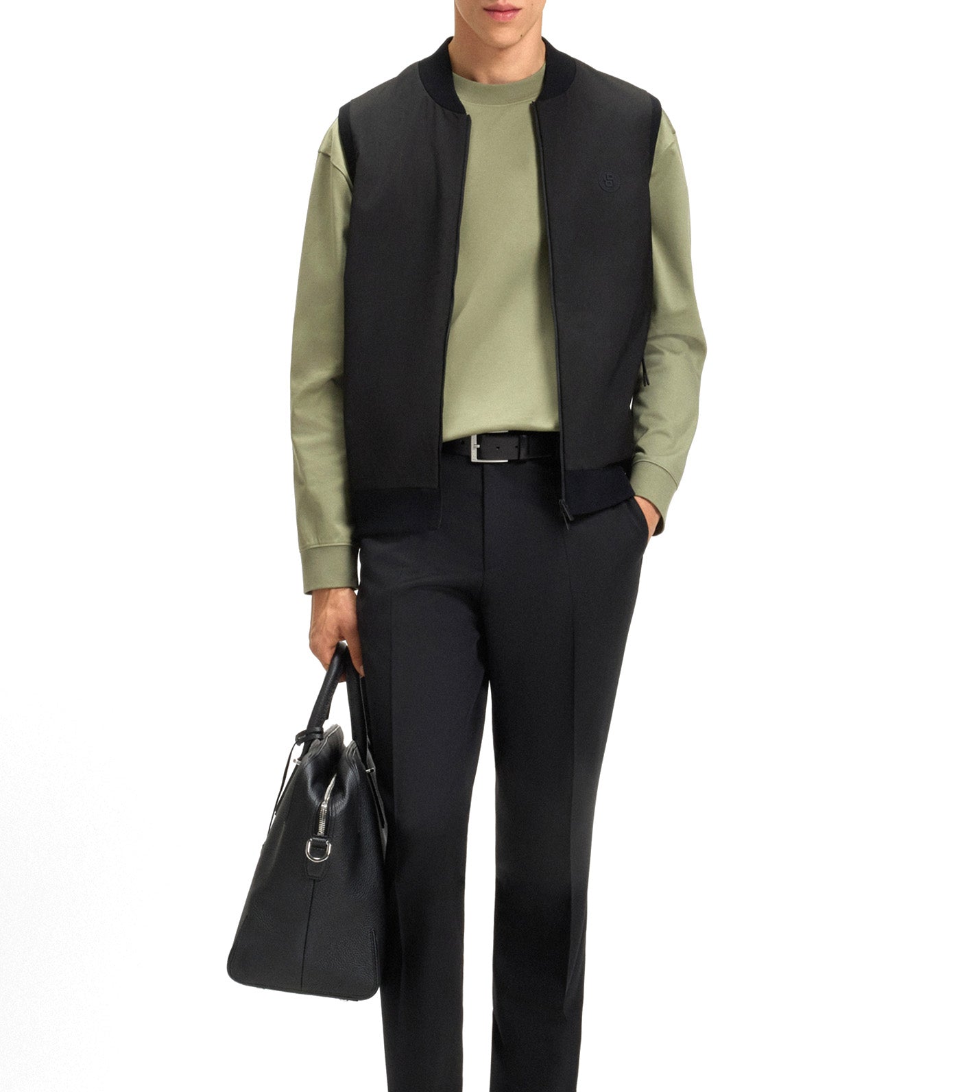 Regular-Fit Gilet with Weather Protection Black