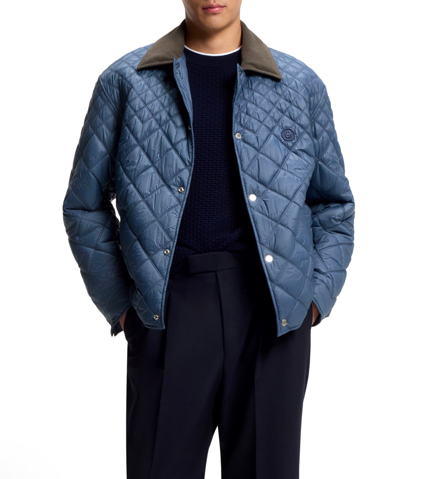Water-Repellent Jacket with Mixed Quilting