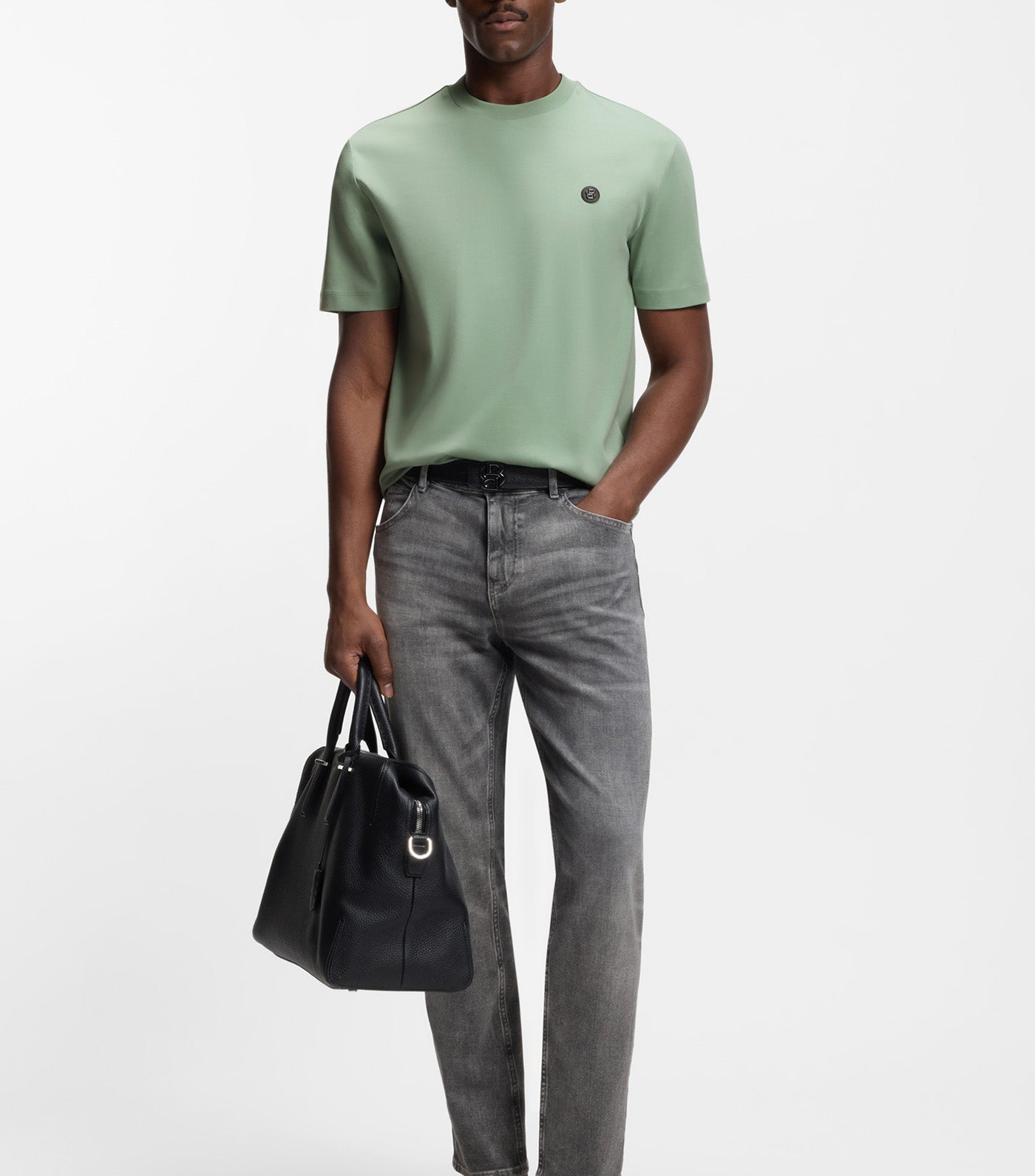 Mercerised-Cotton T-Shirt With Double B Monogram