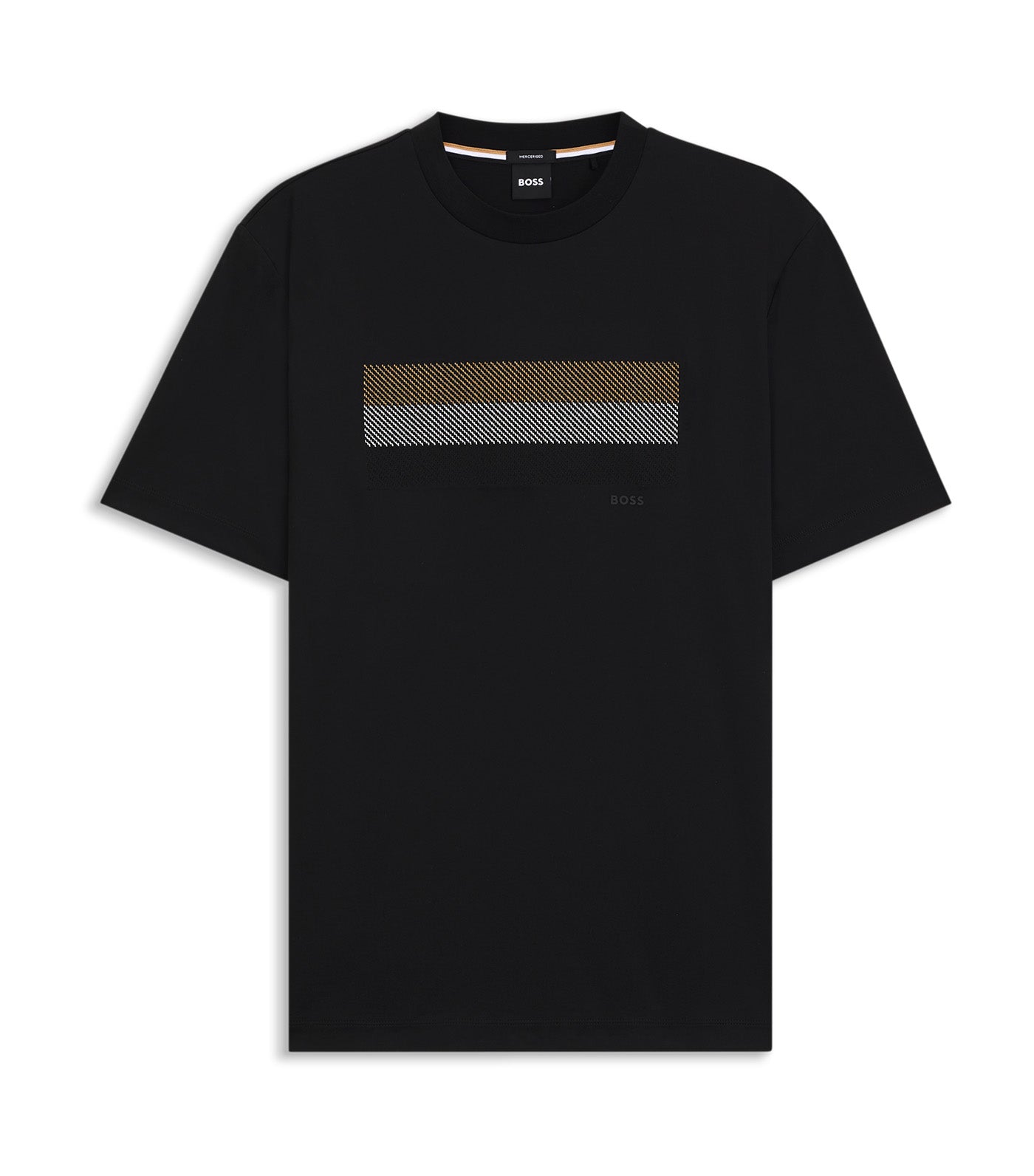 Stripe-Artwork T-Shirt in Cotton Jersey Black