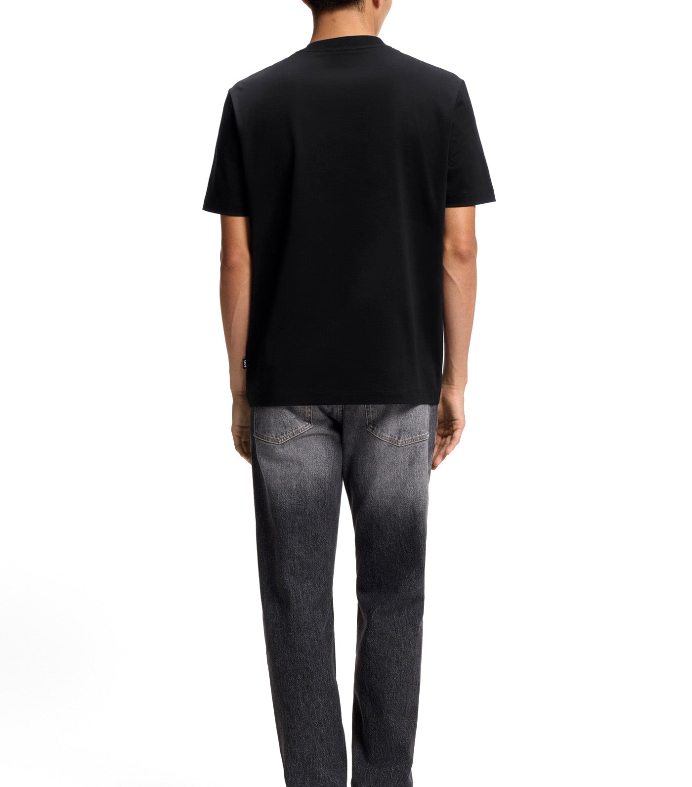 Stripe-Artwork T-Shirt in Cotton Jersey Black