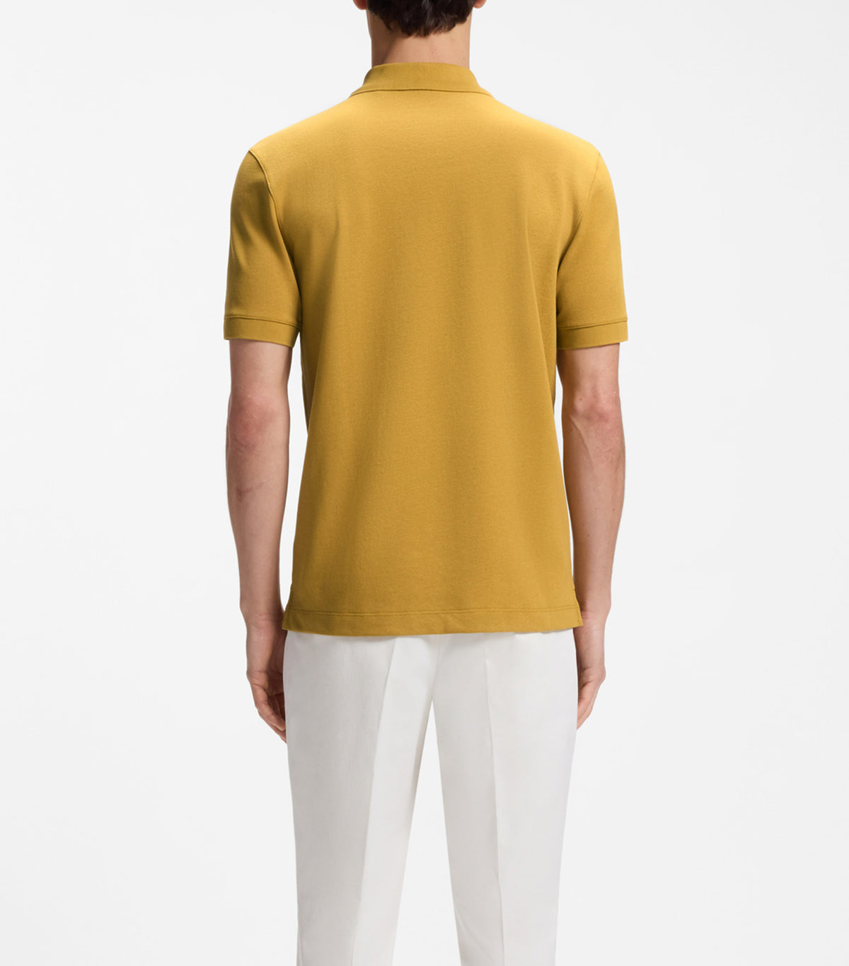 Pallas Polo Shirt in Cotton Piqué with Embroidered Logo Gold