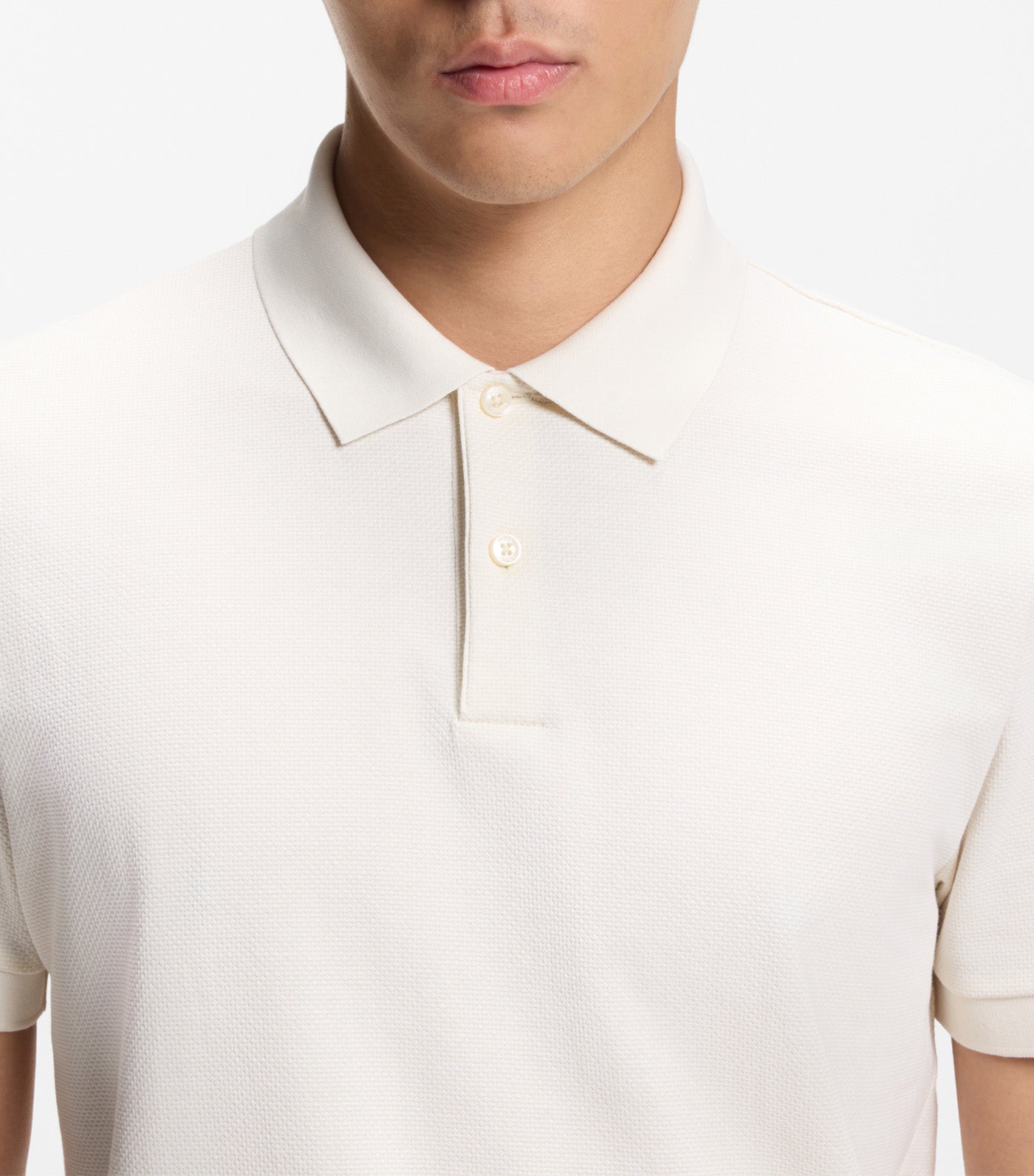 Cotton Polo Shirt With Bubble Structure