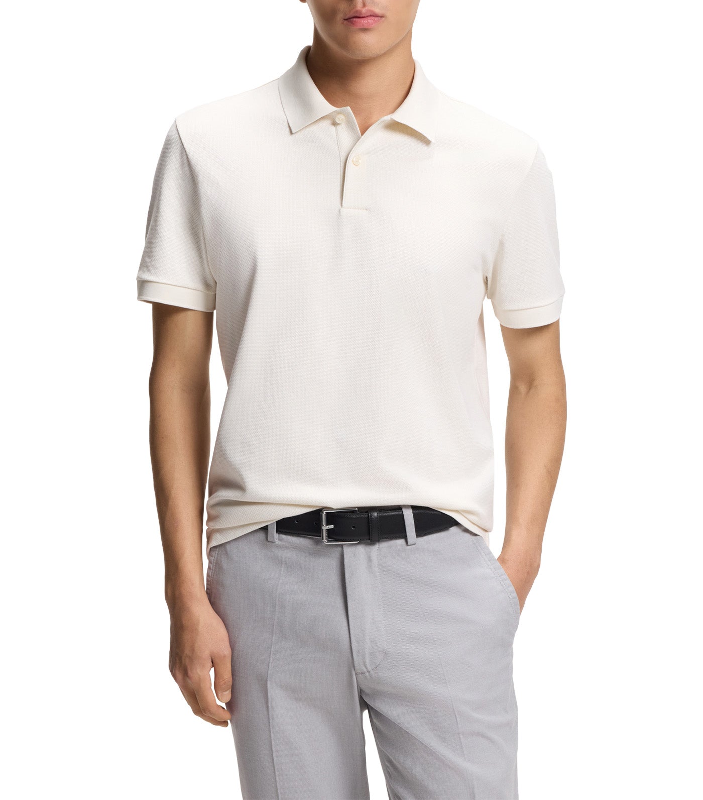 Cotton Polo Shirt With Bubble Structure
