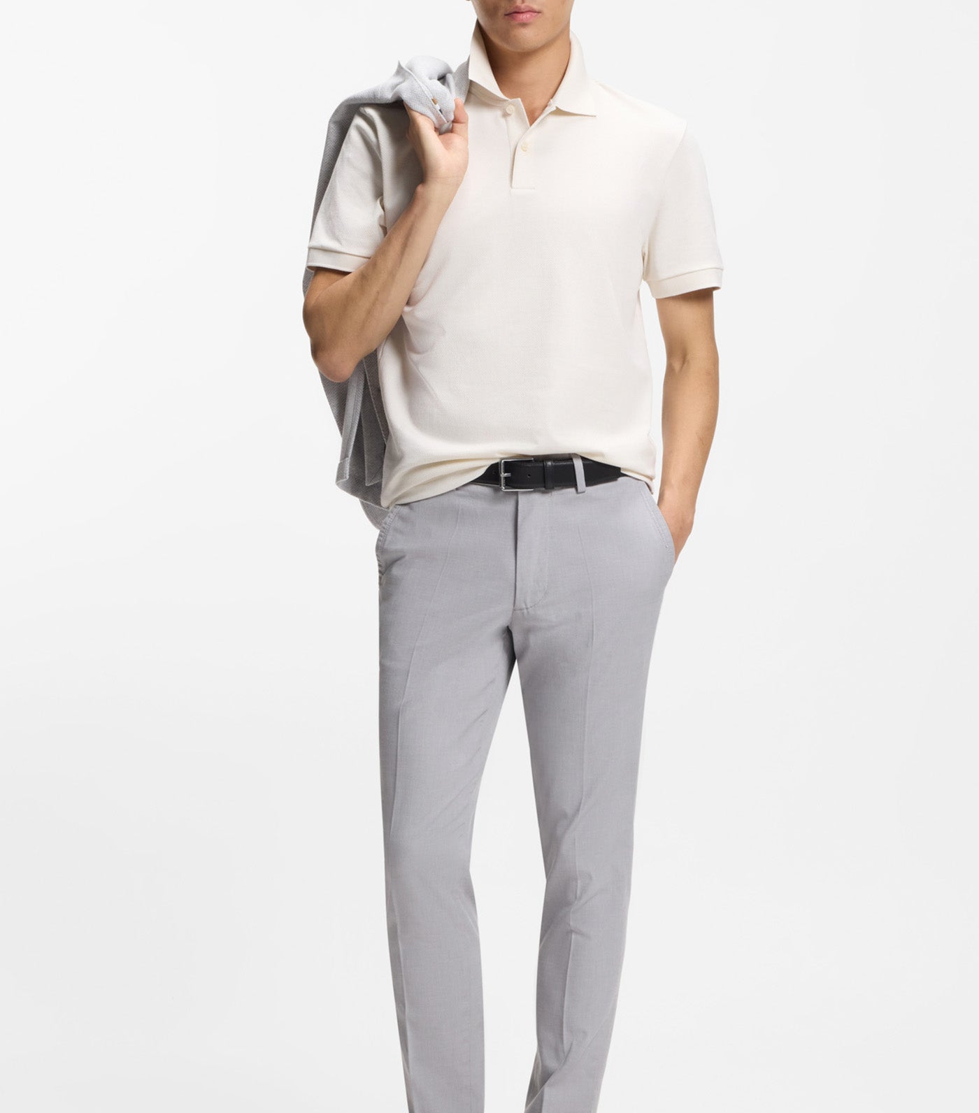 Cotton Polo Shirt With Bubble Structure