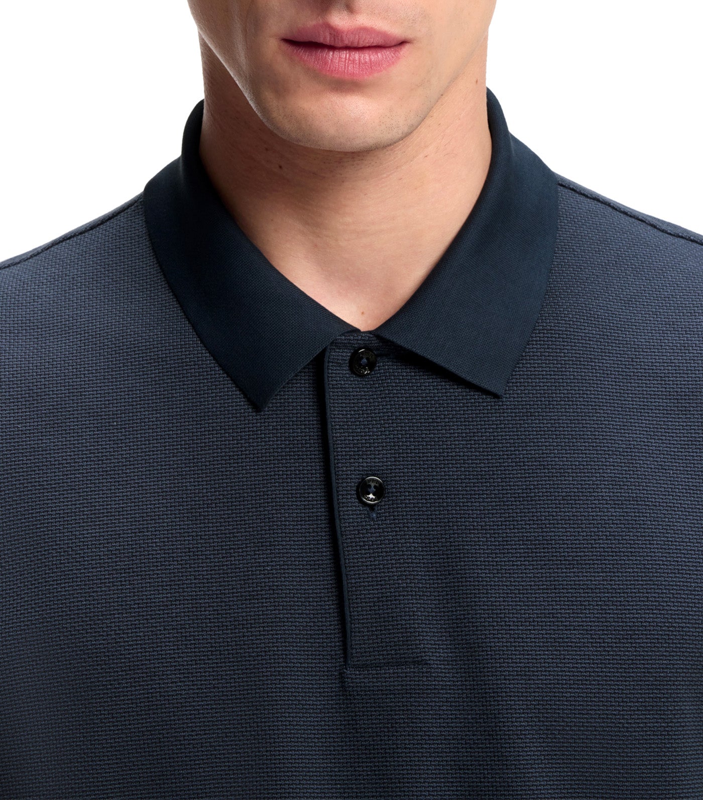 Cotton Polo Shirt With Bubble Structure