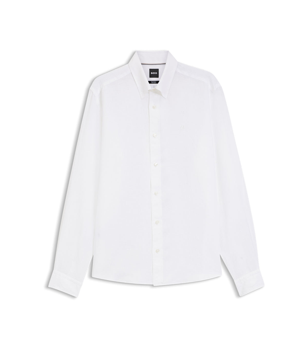 Regular-Fit Button-Down Shirt in Linen White