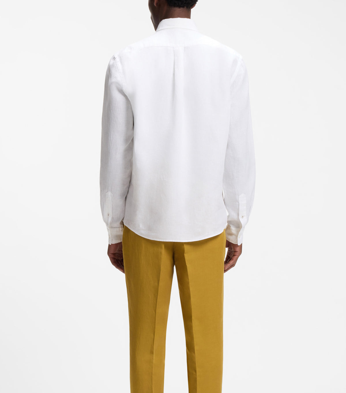 Regular-Fit Button-Down Shirt in Linen White