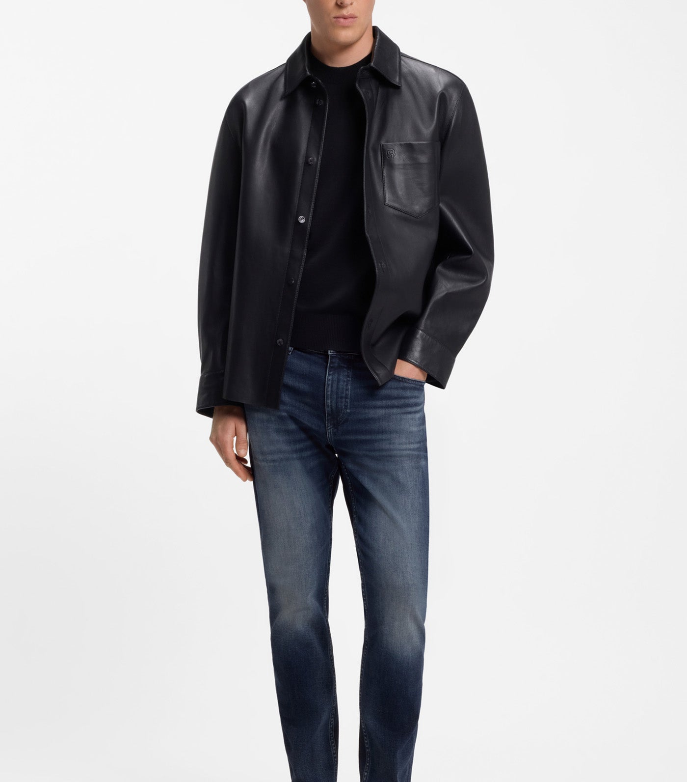 Delaware Slim-Fit Jeans in Stretch Cotton Blend Blue