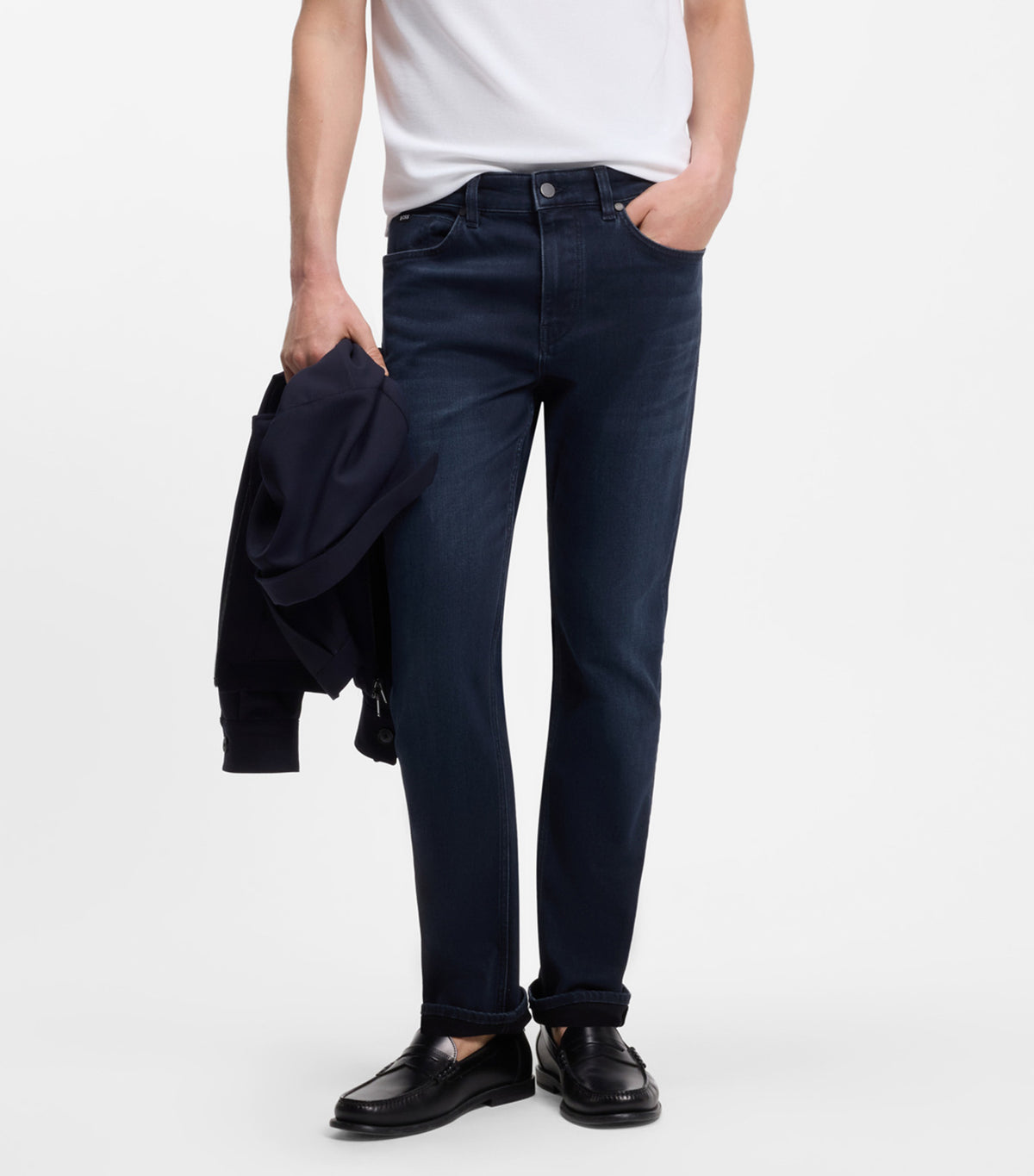 Slim-Fit Jeans in Stretch Cotton Blend  Dark Blue