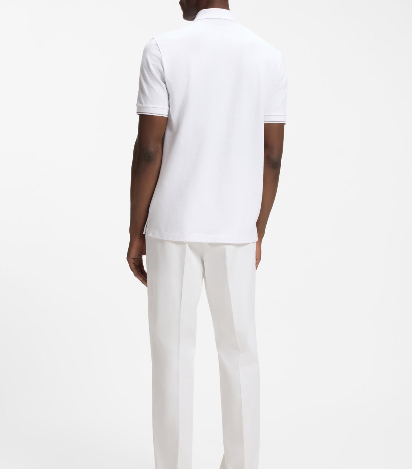 Regular-Fit Polo with Zip Closure White