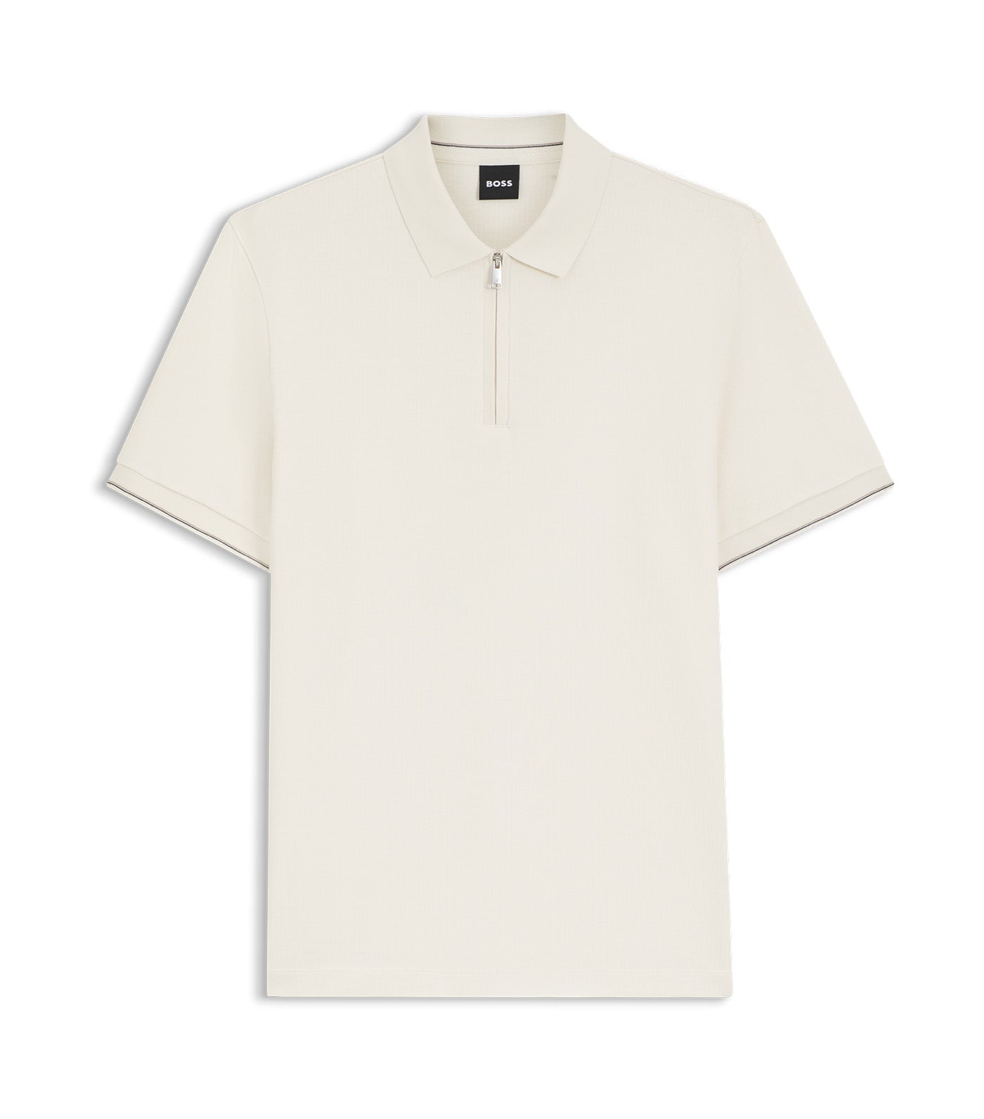 Regular-Fit Polo with Zip Closure Off White
