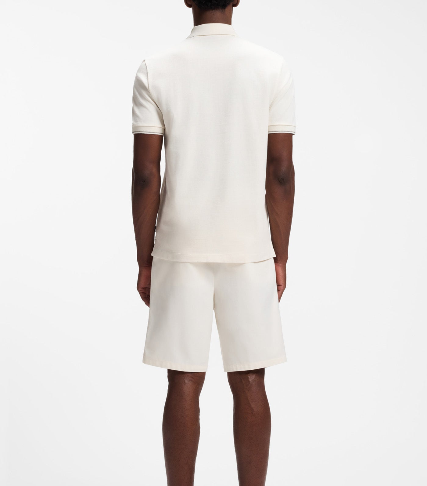 Regular-Fit Polo with Zip Closure Off White