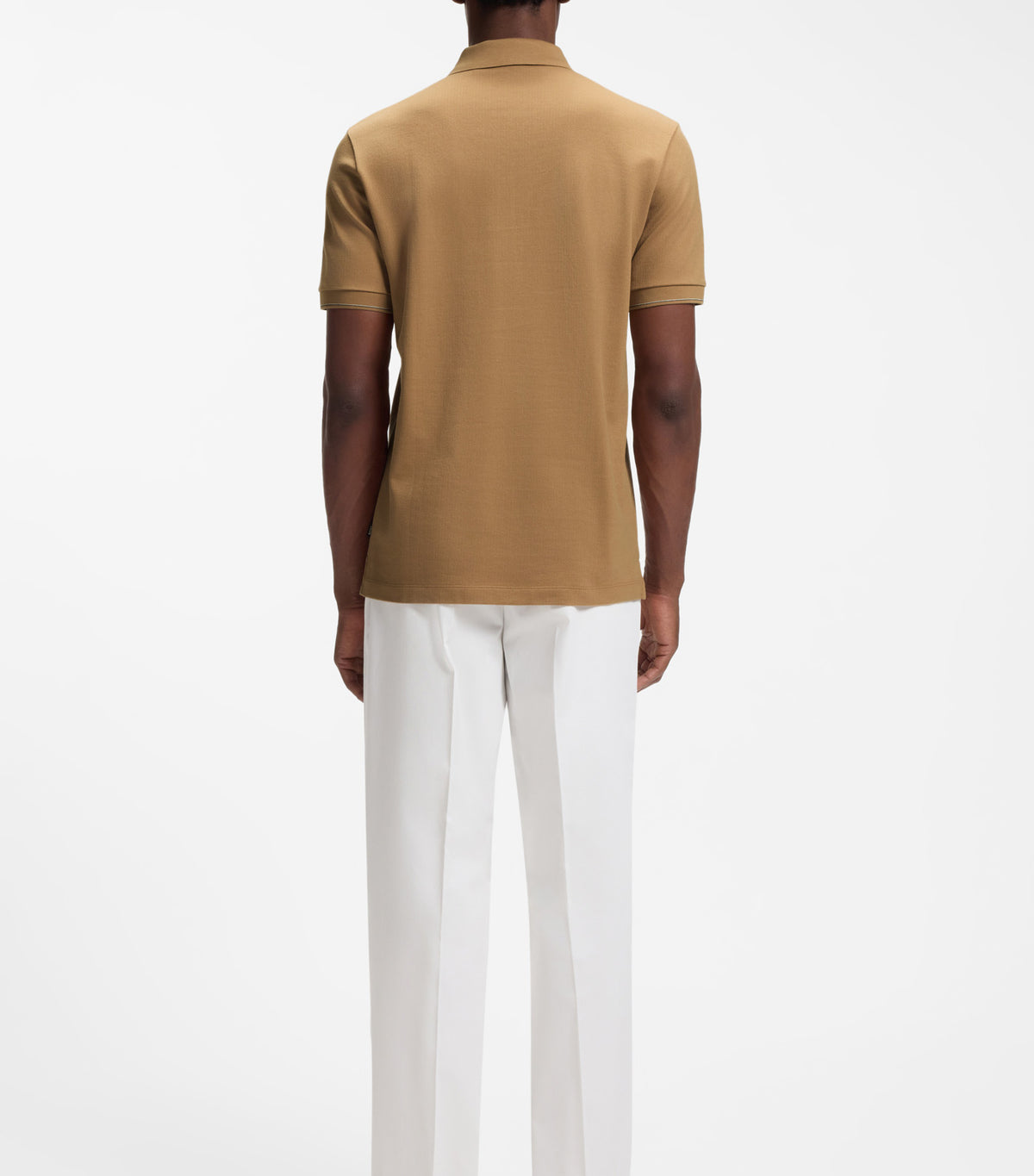 Regular-Fit Polo with Zip Closure Beige