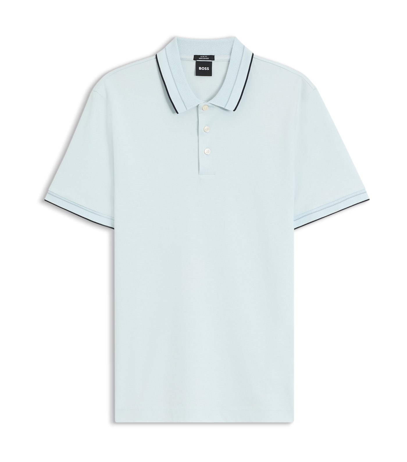 Slim-Fit Polo Shirt in Mercerised Cotton Blue