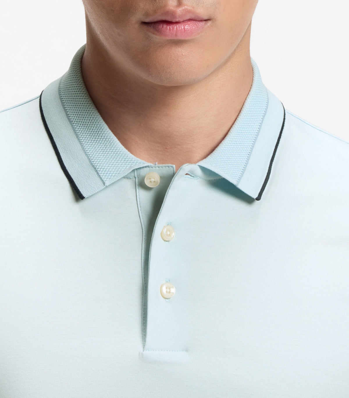 Slim-Fit Polo Shirt In Mercerised Cotton Blue