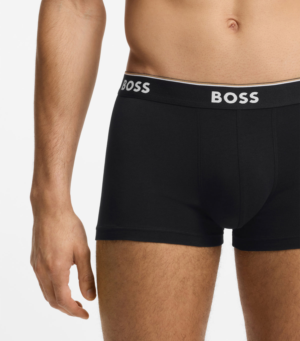 Three-pack Of Trunks With Logo Waistbands Gray