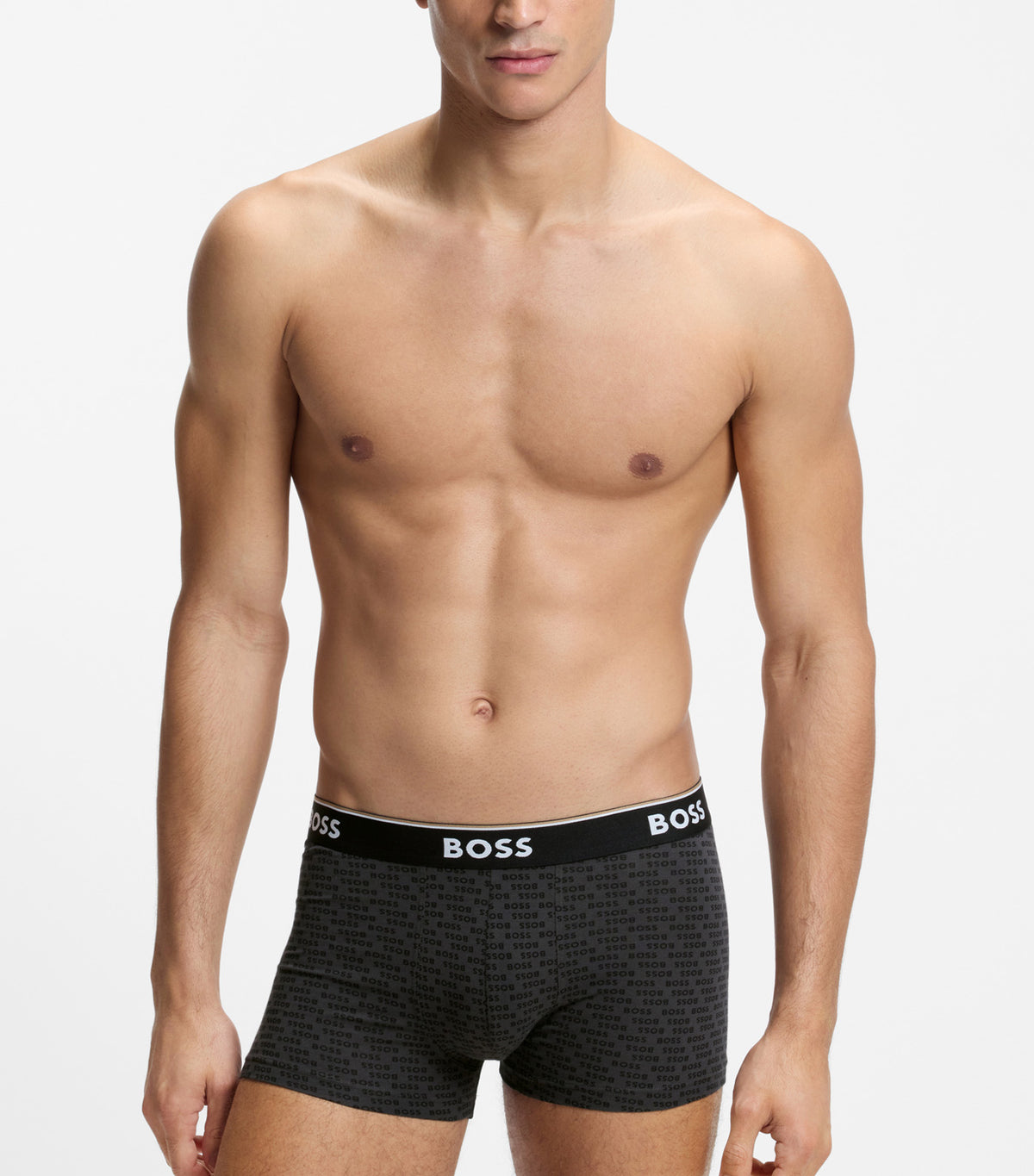 Three-pack Of Trunks With Logo Waistbands Gray