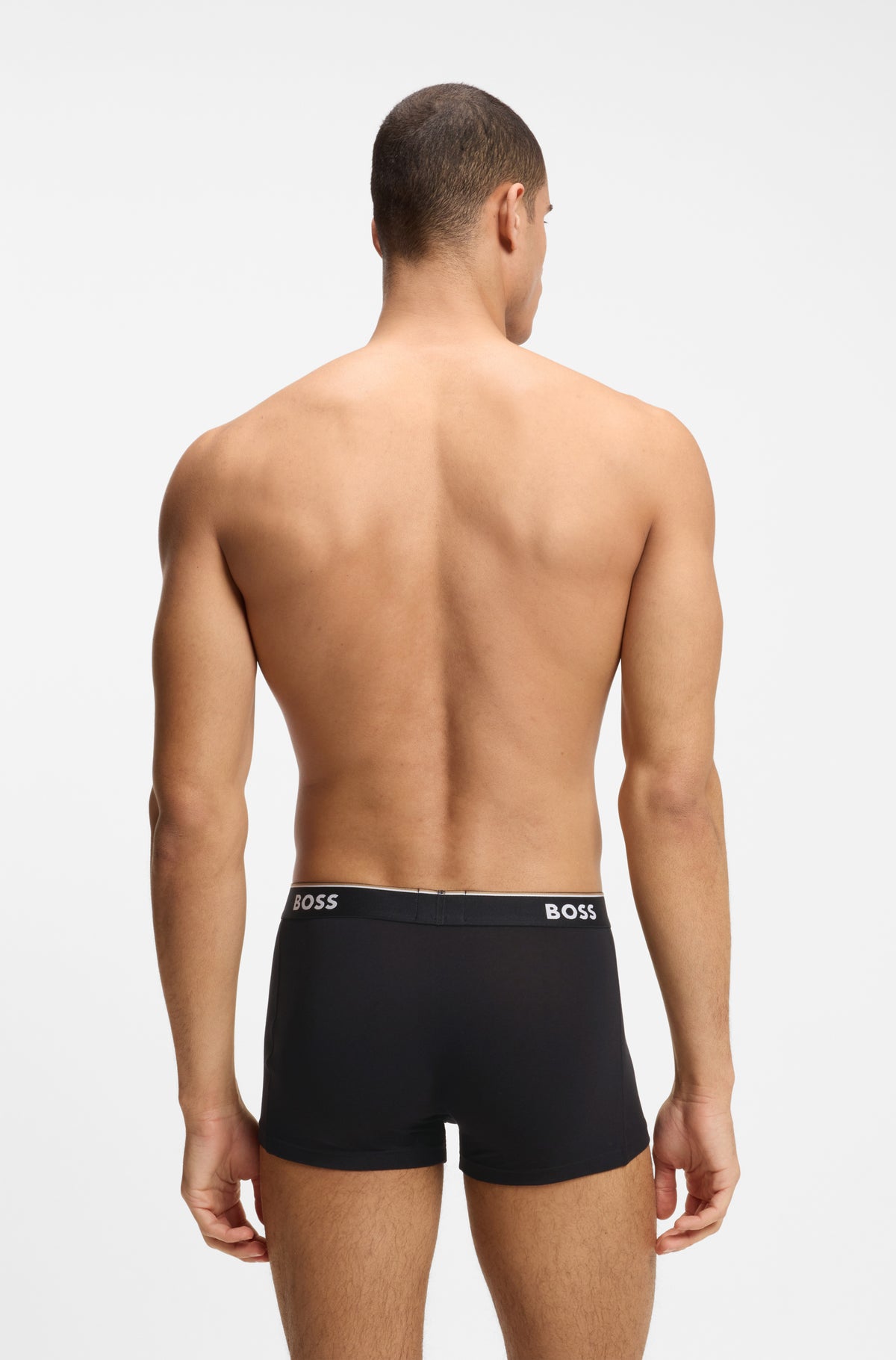 Three-pack Of Trunks With Logo Waistbands Gray
