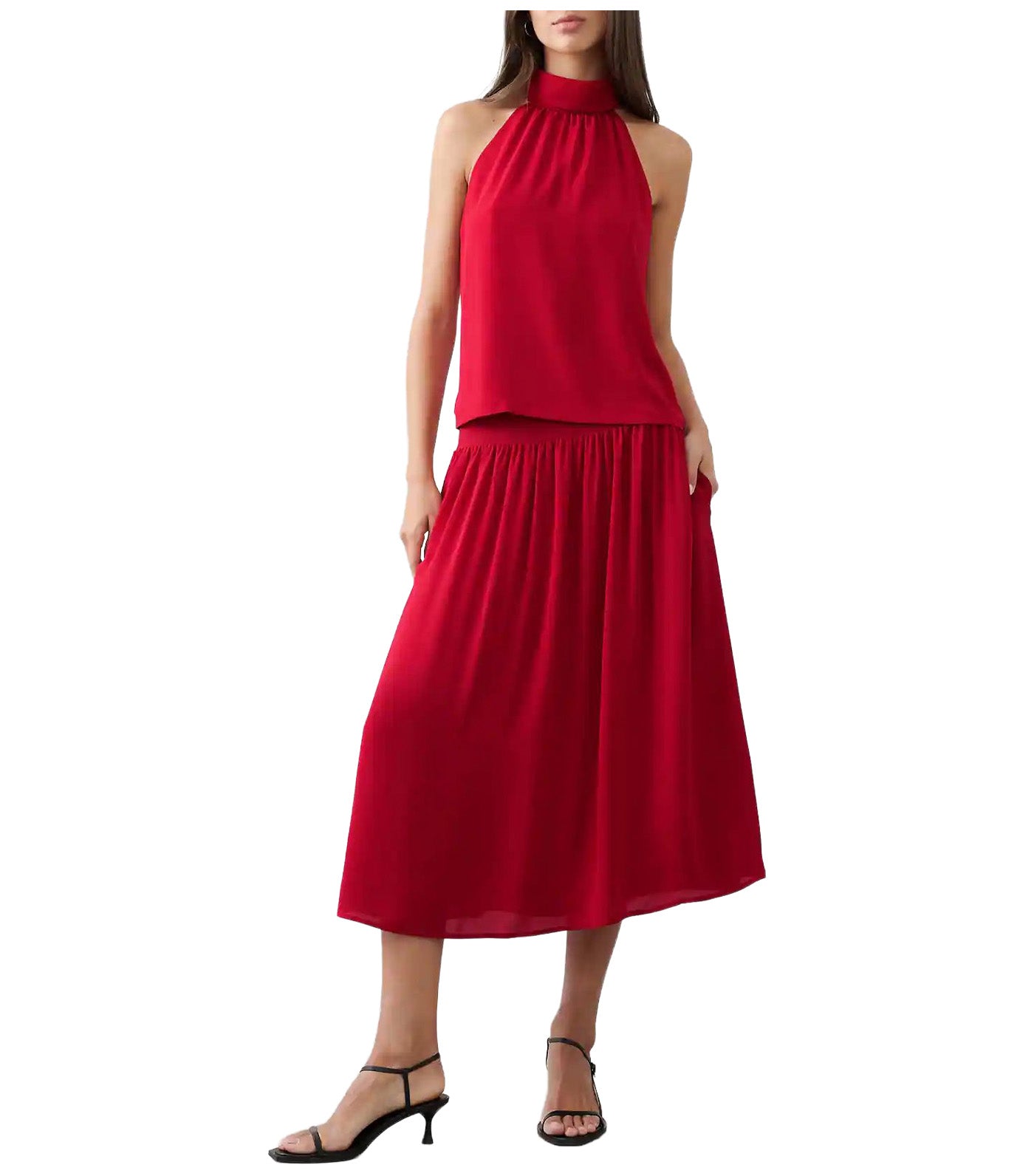 Banana Republic Halter Top Red Chakra