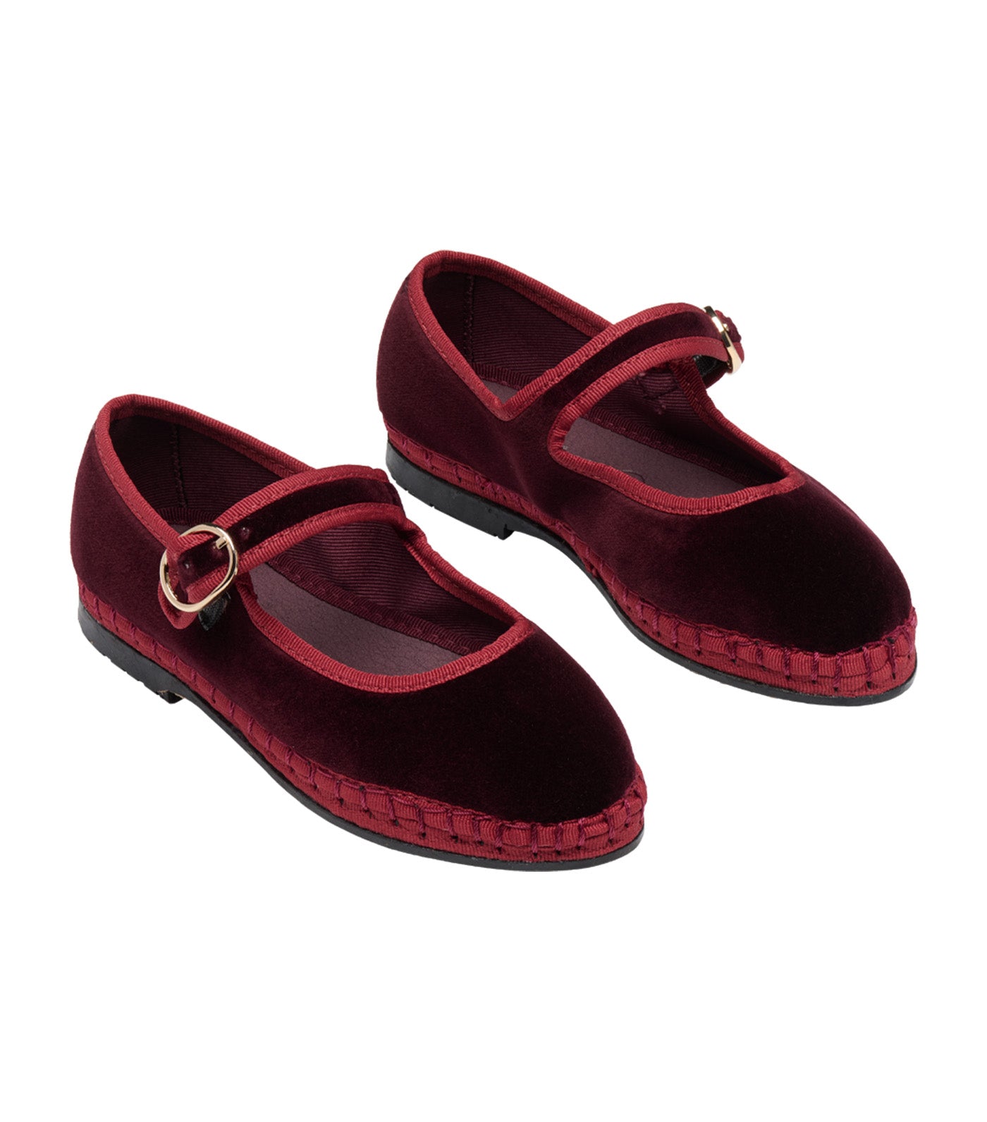 Flabelus Boris Kids Mary Jane - Velvet Burgundy