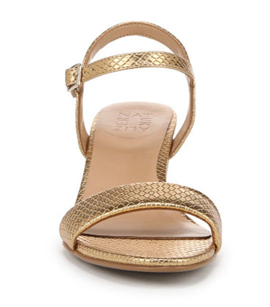 Bristol Dress Sandals Yellow Metallic Snake Print