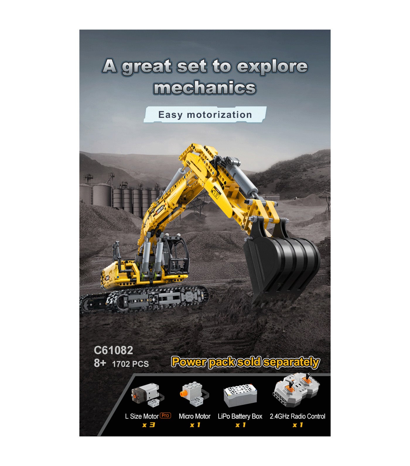 Fully-Functional Excavator - Yellow