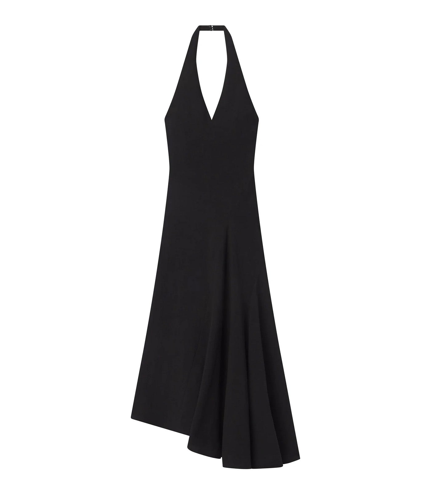 Celina Linen Halter Midi Dress Black