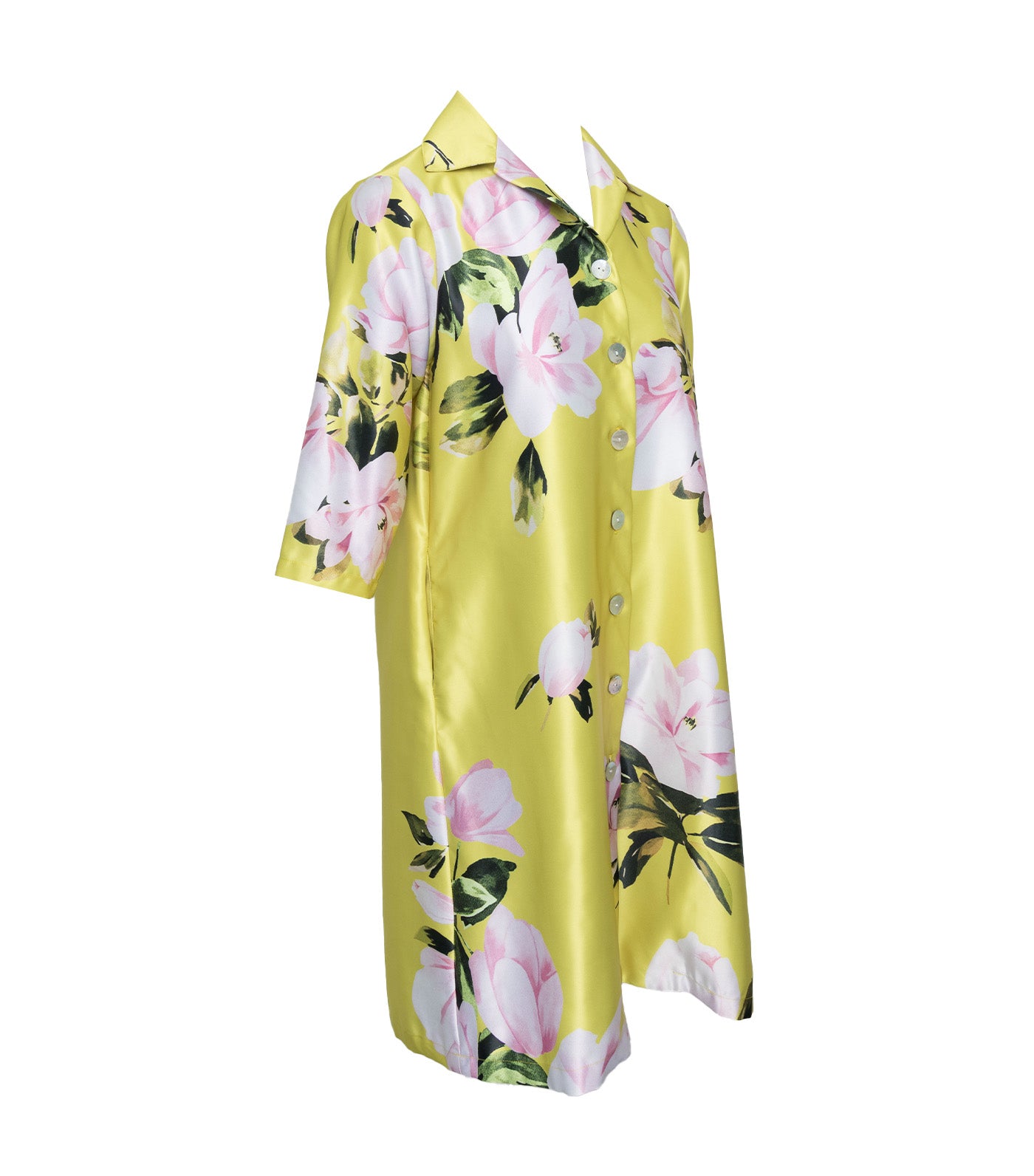 Criselda Ava Collared Buttondown Dress Yellow Floral