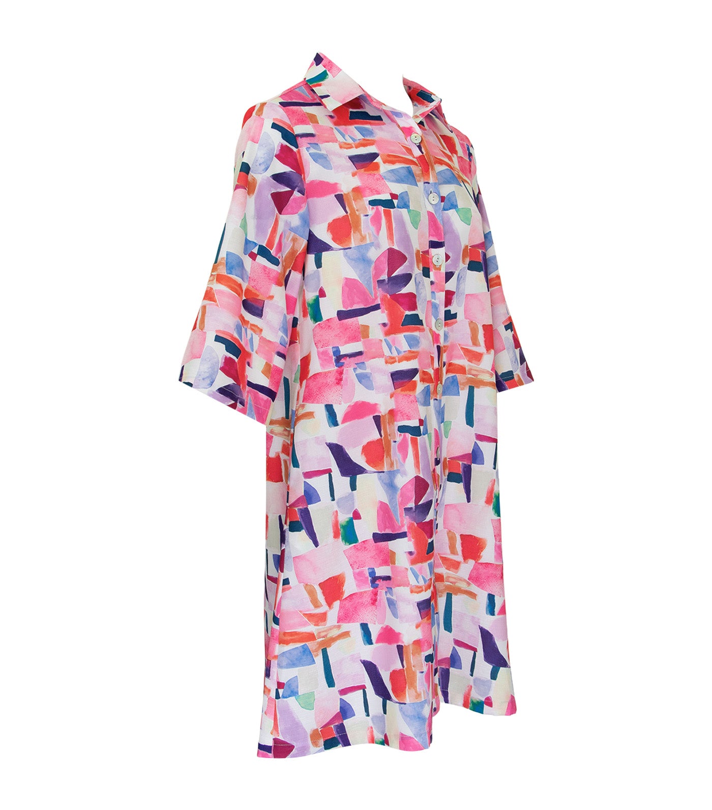 Ava Buttondown Dress Geometric Prints