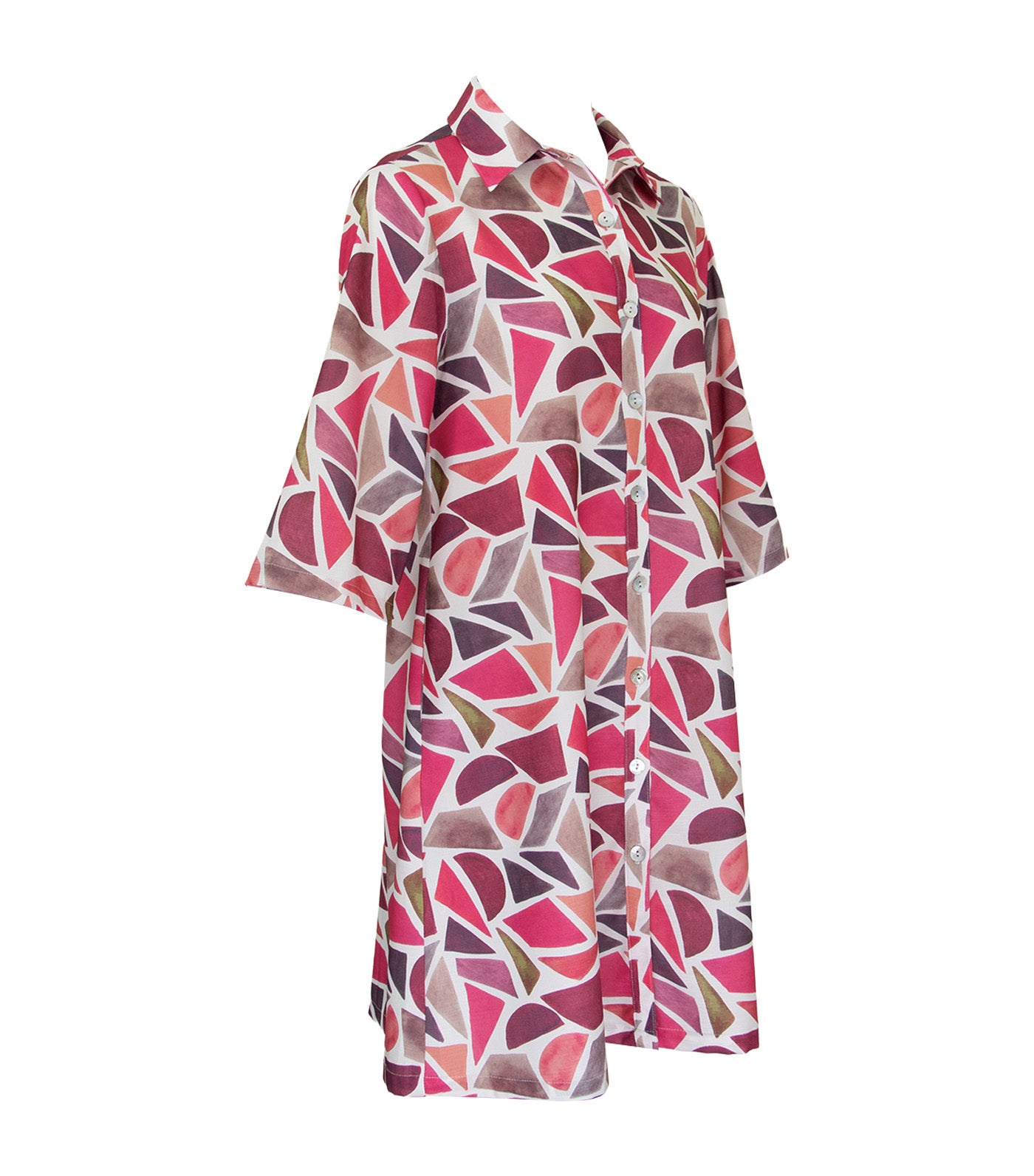 Ava Buttondown Dress Geometric Prints