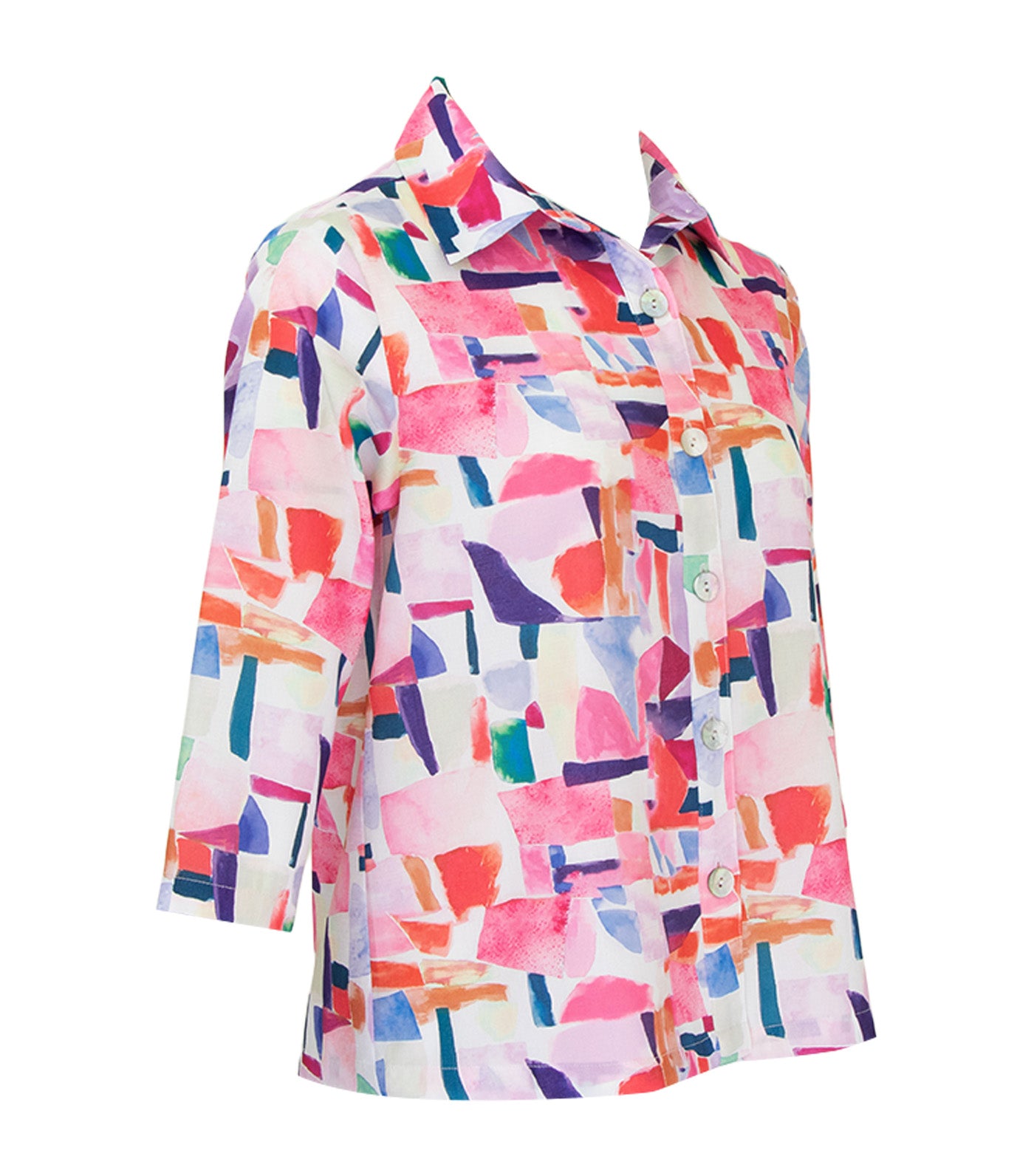 Criselda Bob Buttondown Blouse Geometric Prints 2