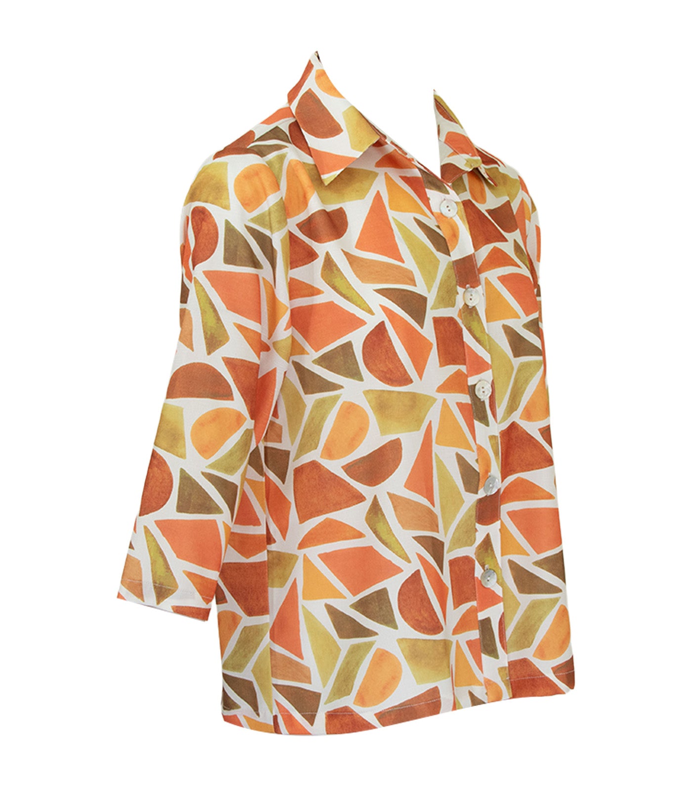 Criselda Bob Buttondown Blouse Geometric Prints
