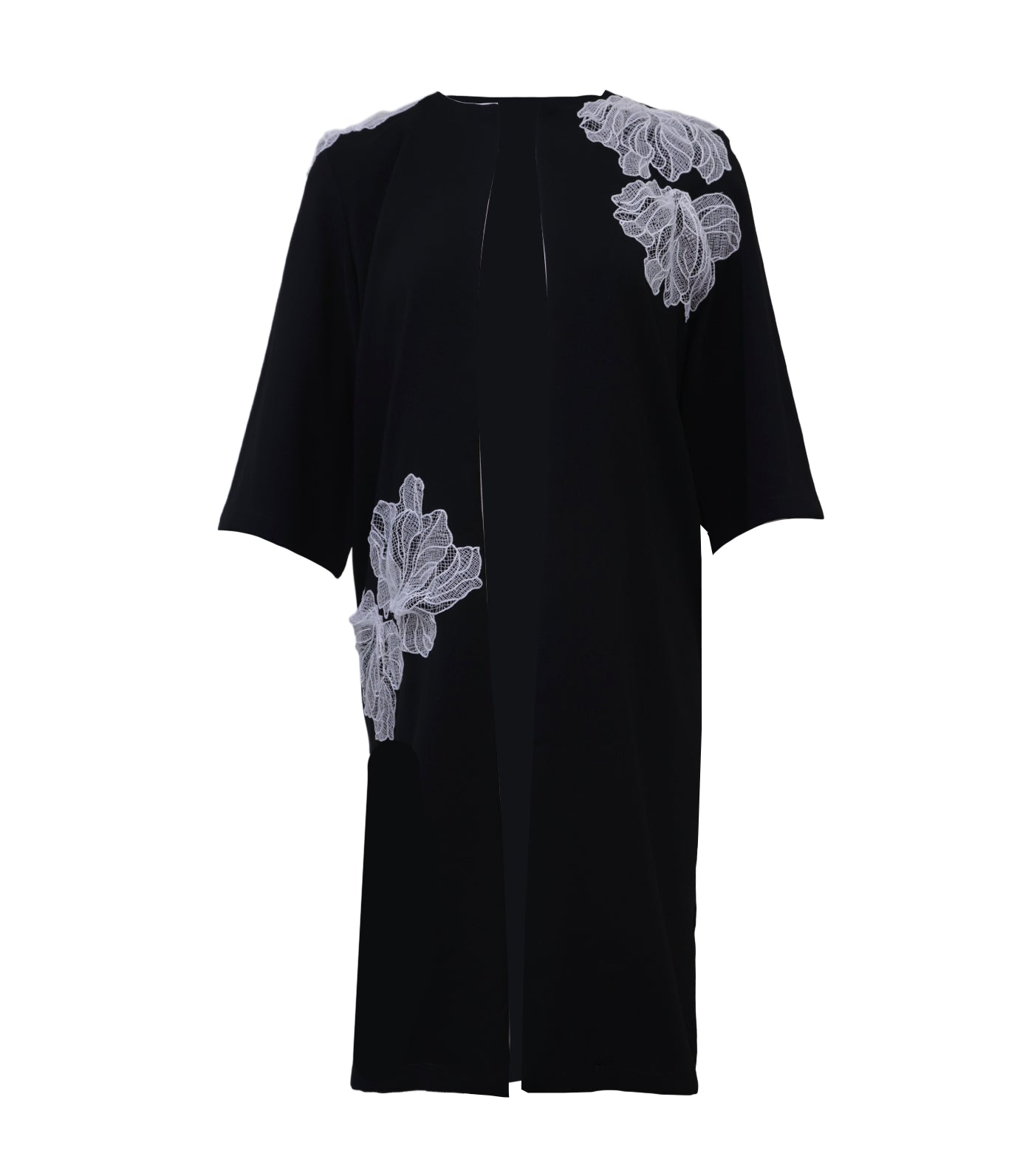Criselda Emjill Dustcoat with Applique Black
