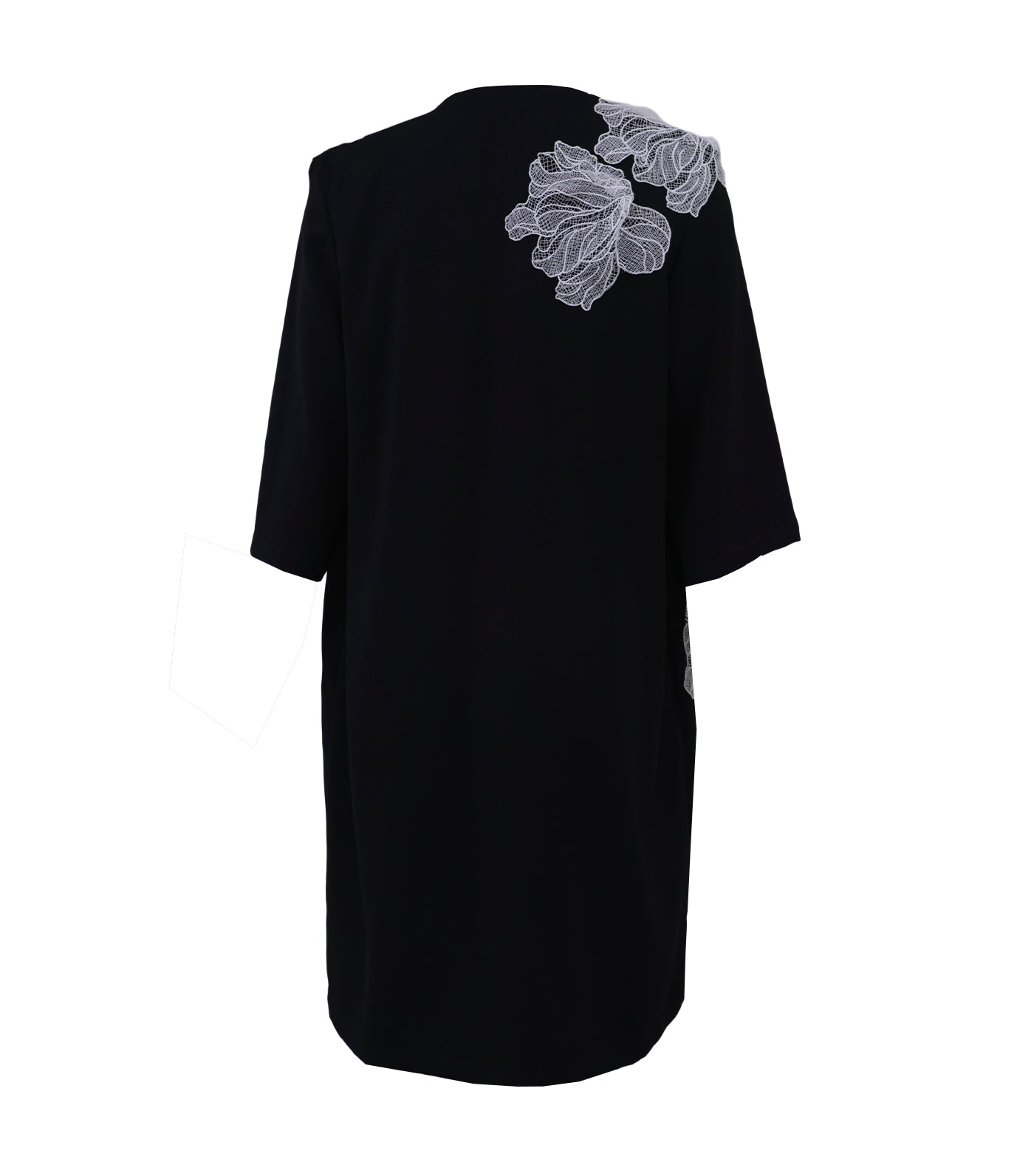 Criselda Emjill Dustcoat with Applique Black