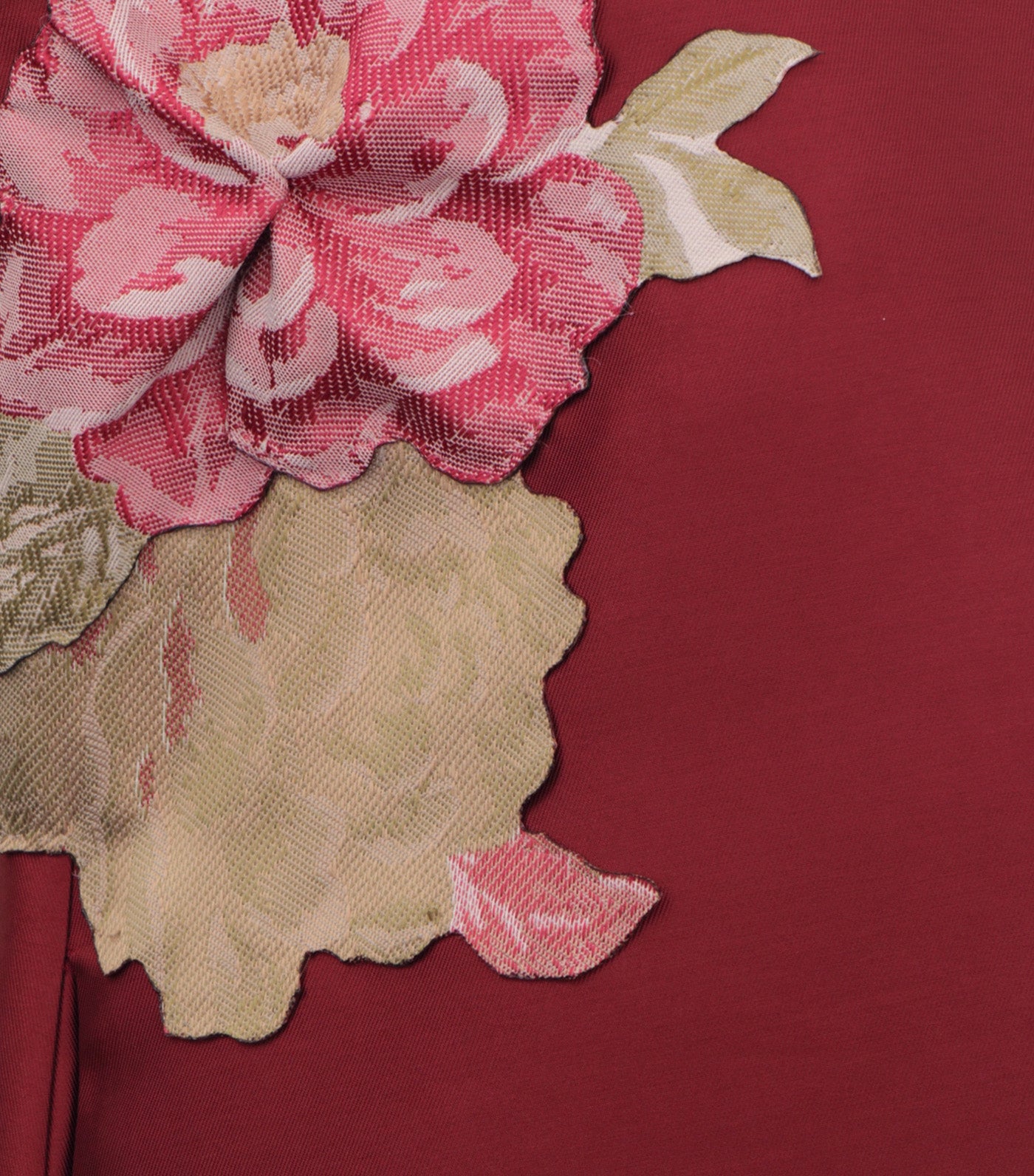 Criselda Emmad Sleeveless Dress with Floral Applique Maroon