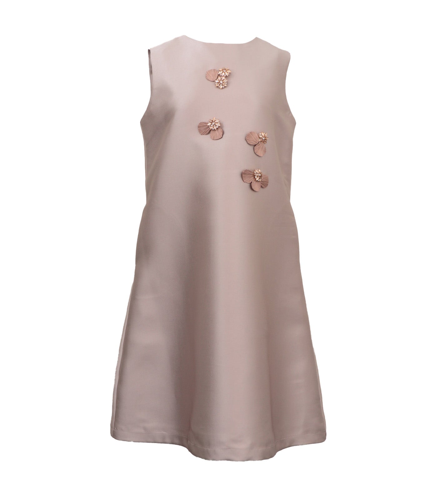 Criselda Emmad Sleeveless Dress with Pins Beige