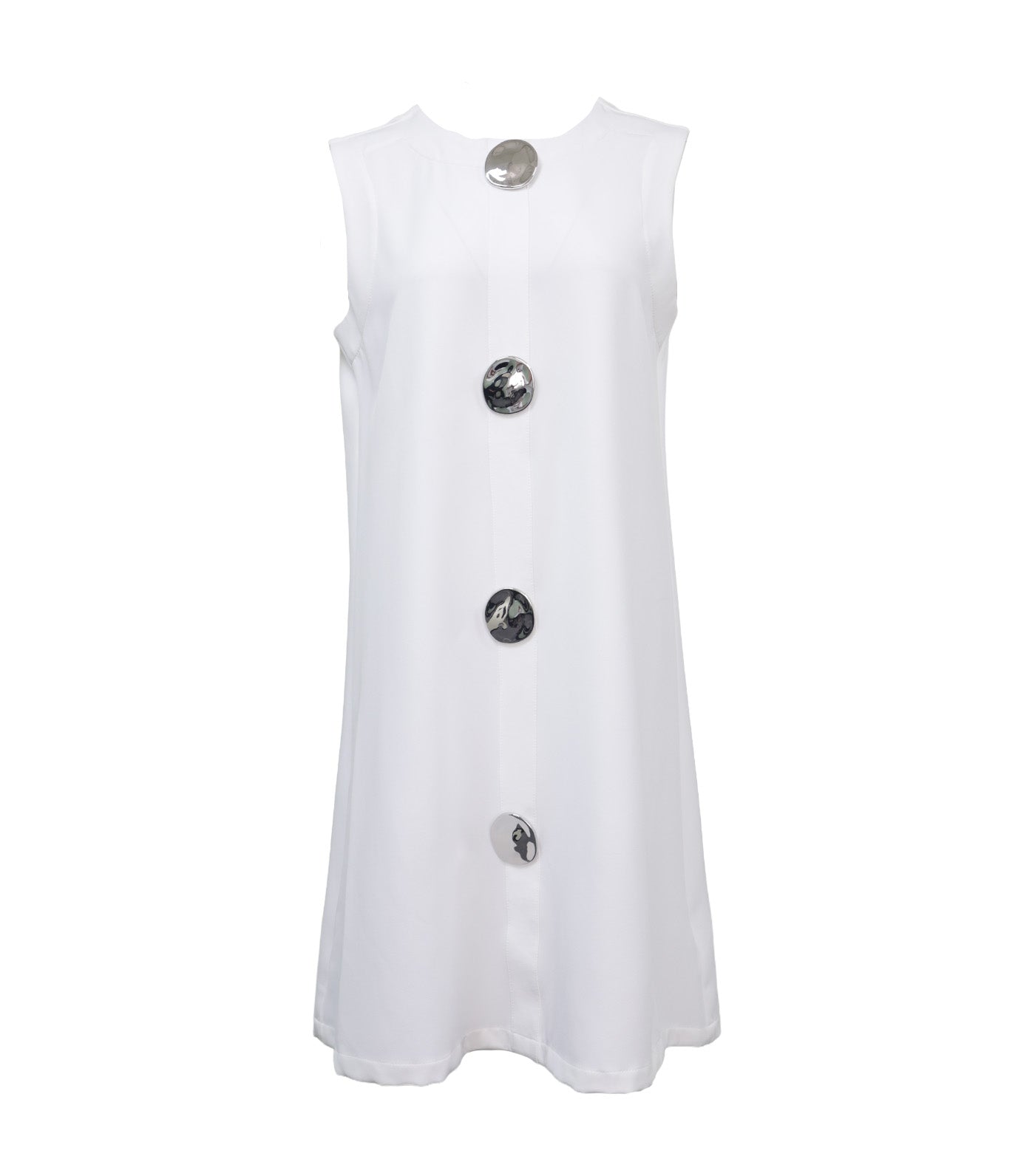 Criselda Emmilou Sleeveless A-Line Dress Off White