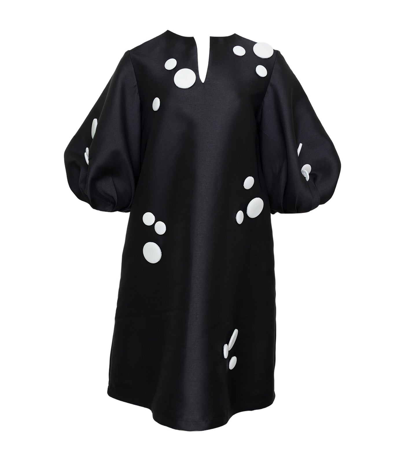 Eran Aline Dress with Button Accent Black