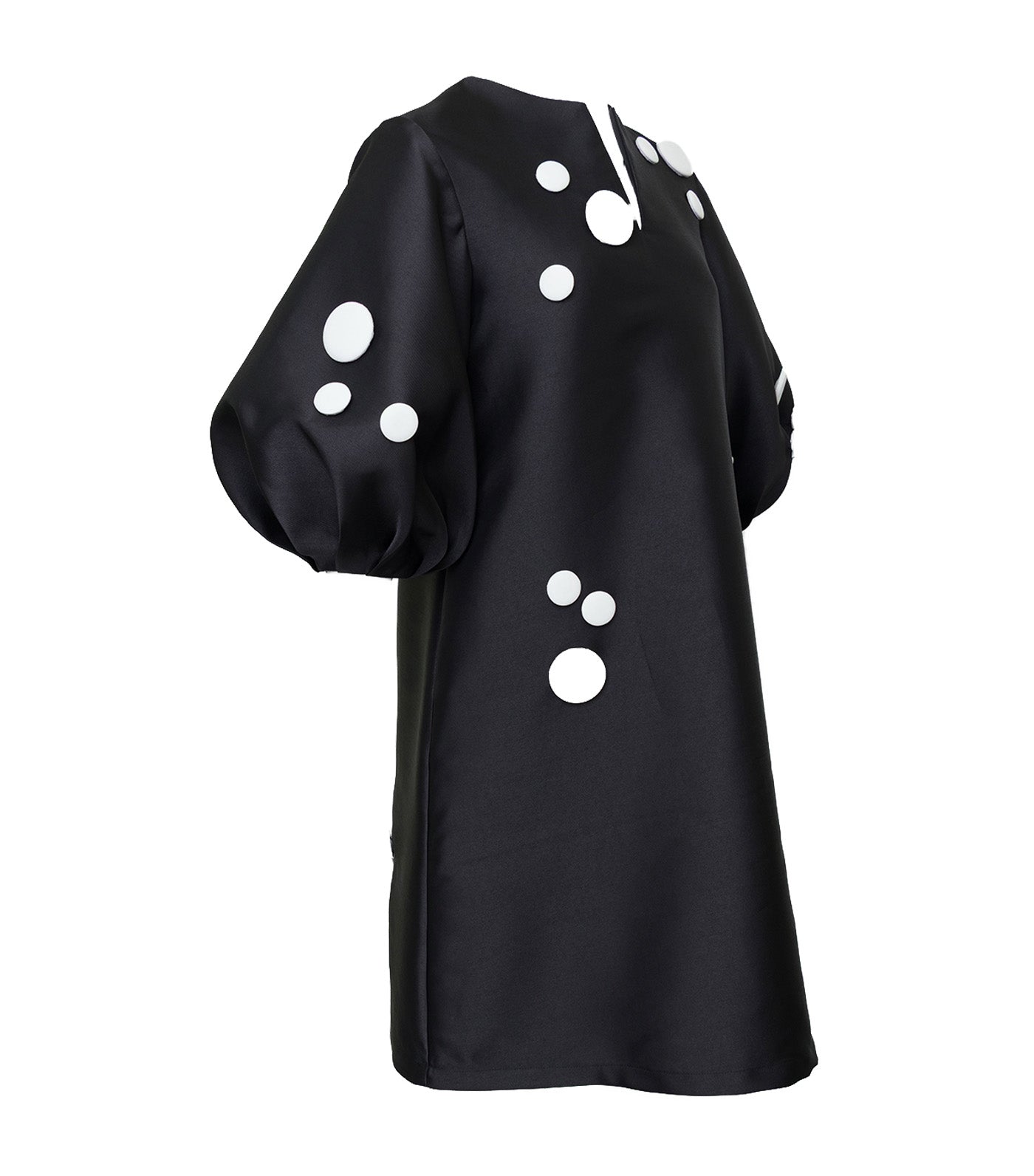 Eran Aline Dress with Button Accent Black
