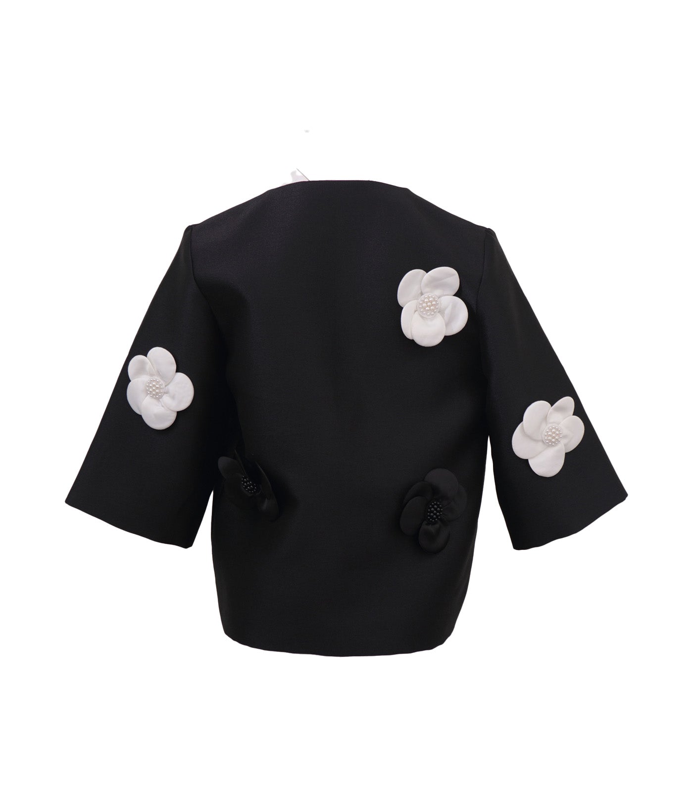 Martina Jacket with Floral Applique Black