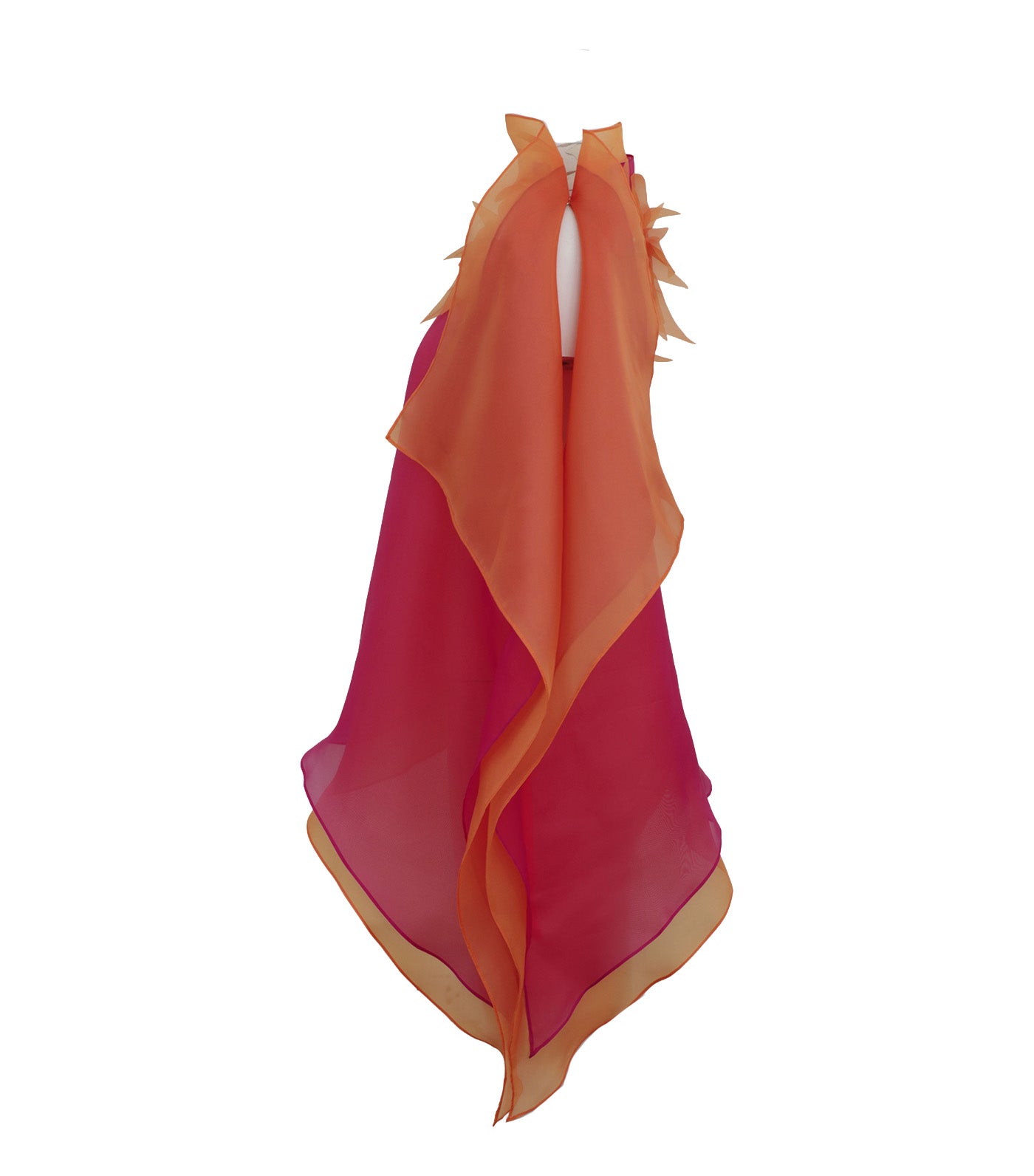 Criselda Nikko Blouse with Floral Cutouts Magenta and Orange