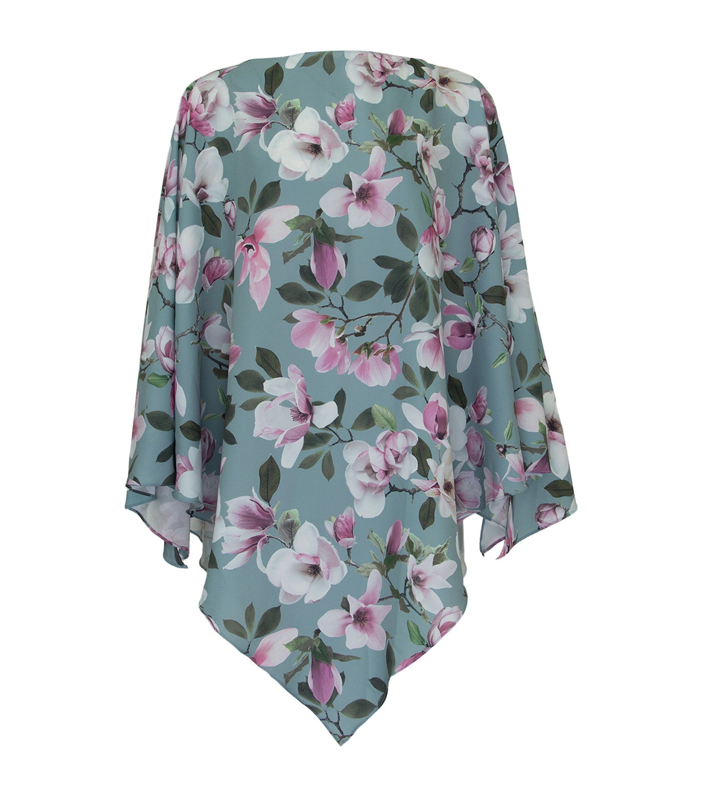Vie Poncho Blue Printed Floral
