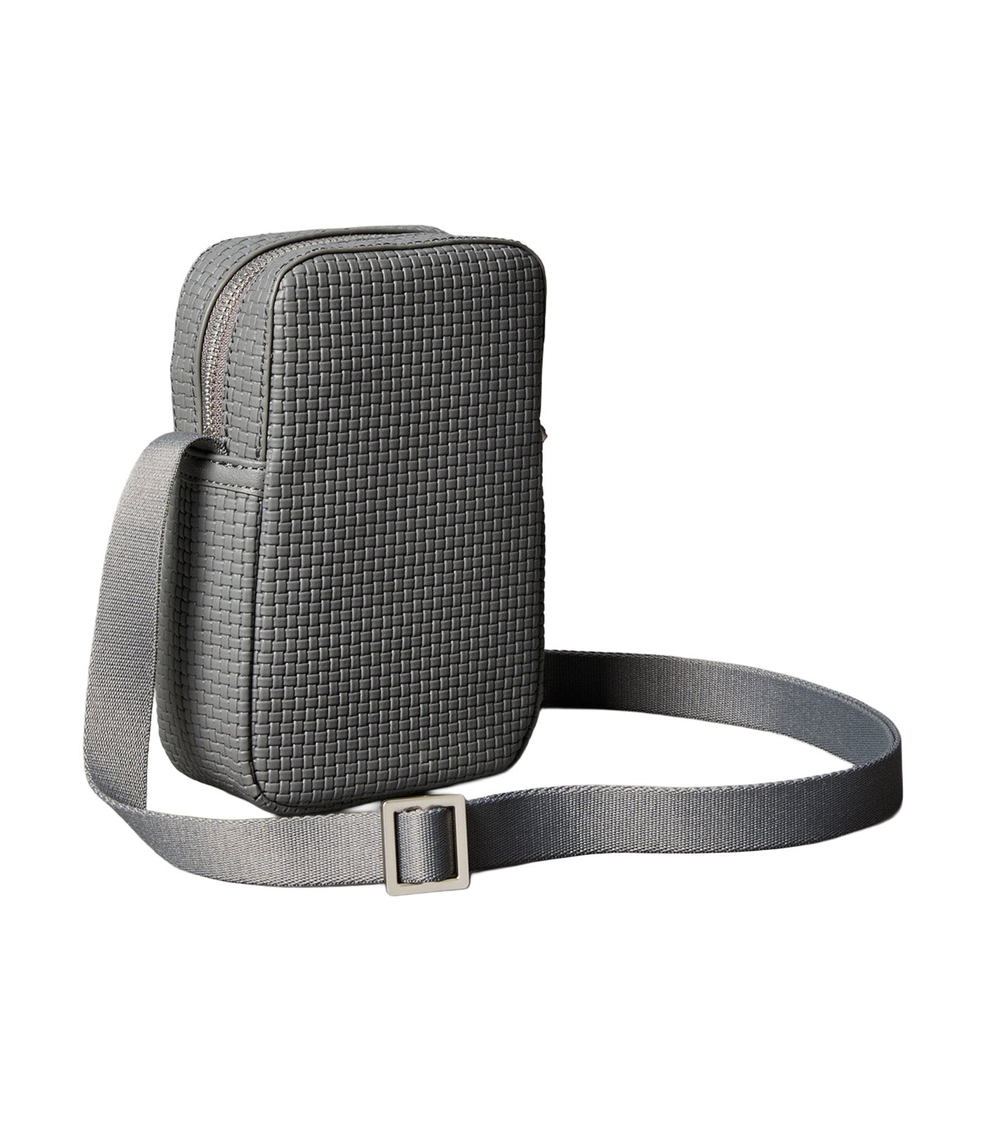 Embossed Woven Slim Reporter Bag Charcoal Gray