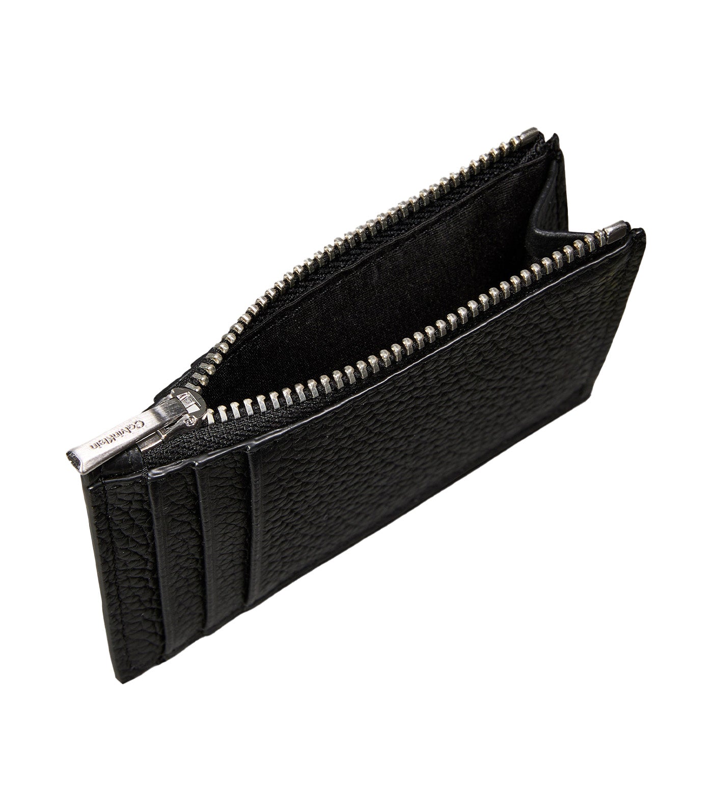 Foil Emboss Zip Cardholder Black