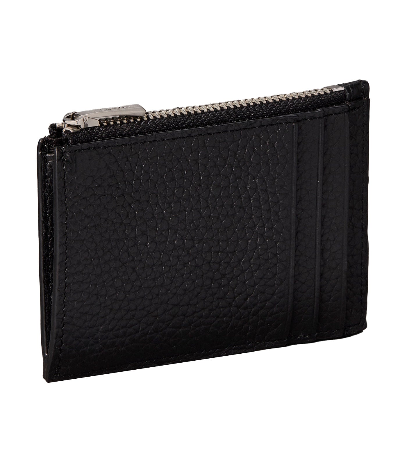 Foil Emboss Zip Cardholder Black