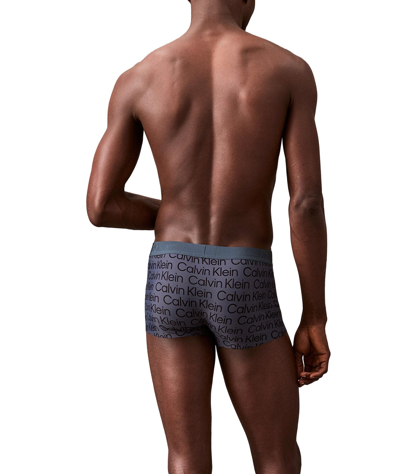 CK Black Print Low Rise Trunks Mesh Logo Ink