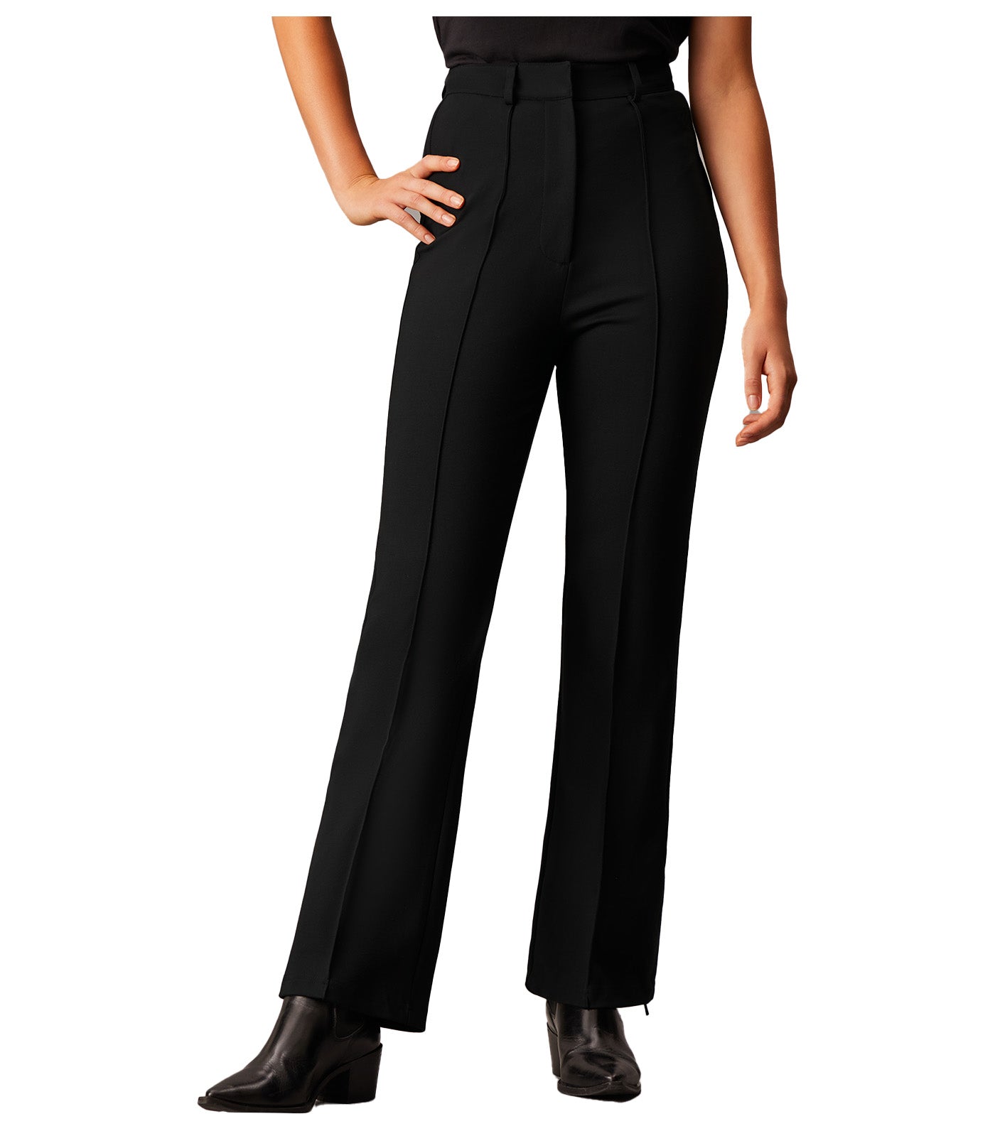 High Rise Flare Milano Pants Black