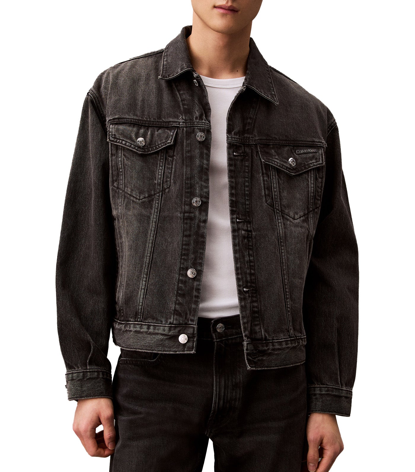 ジャケット・アウター 90s allegri black denim jacket Archive Calvin Klein Men's Regular Fit 90's Black Classic Denim Jacket