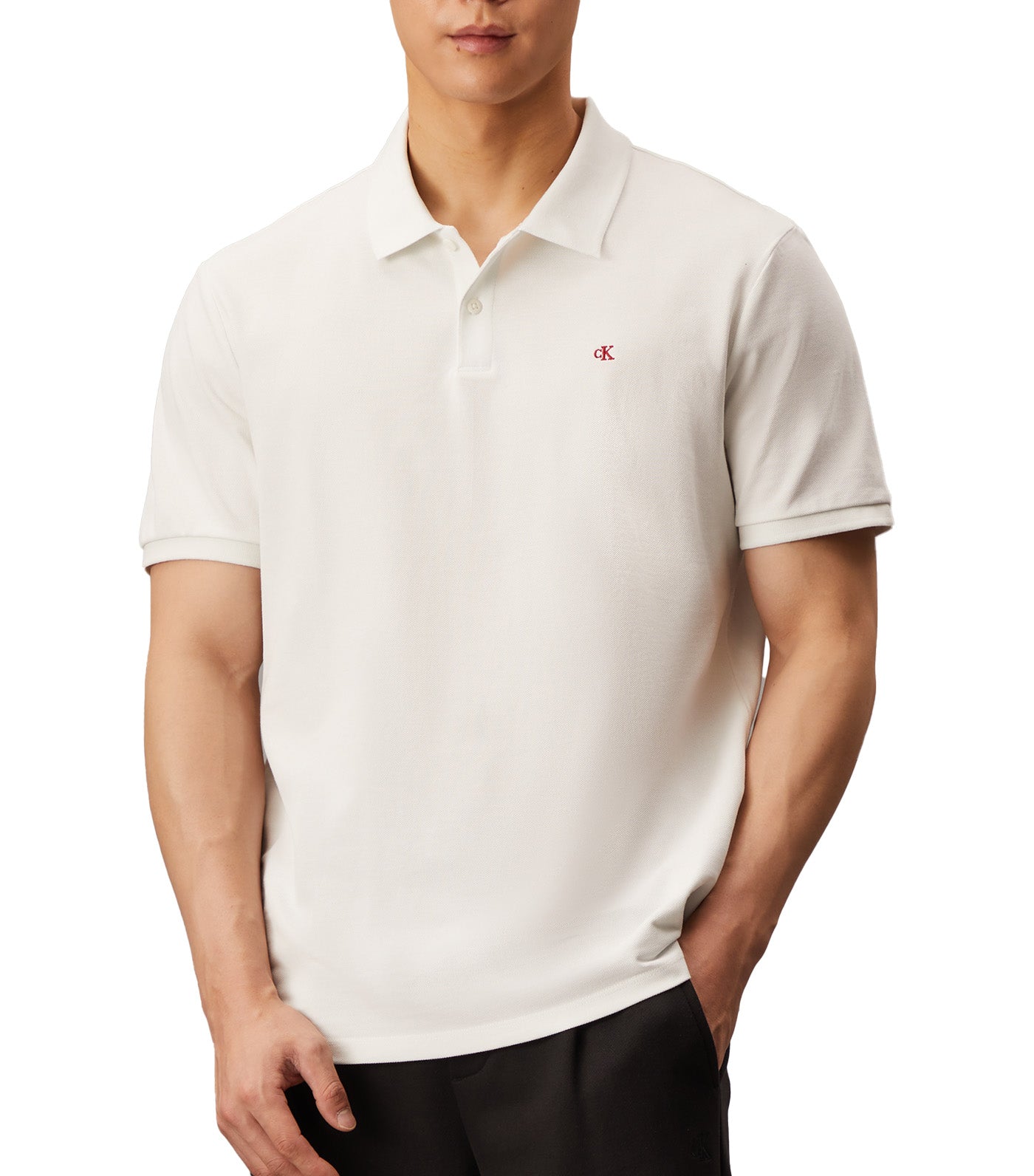 Monogram Pique Polo Shirt White